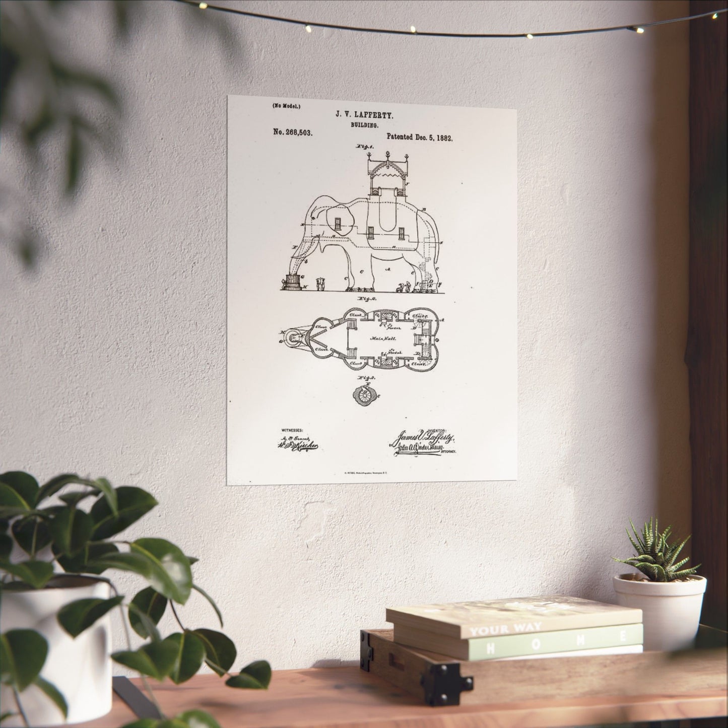 Patent Drawing of Engine - Lucy-USpatent268503 1882 Public domain image High Quality Matte Wall Art Poster for Home, Office, Classroom