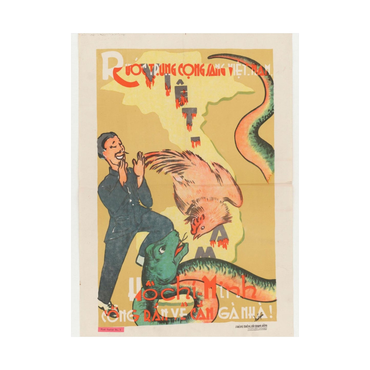 Viet Poster #2, Cold War American Propaganda poster High Quality Matte Wall Art Poster for Home, Office, Classroom