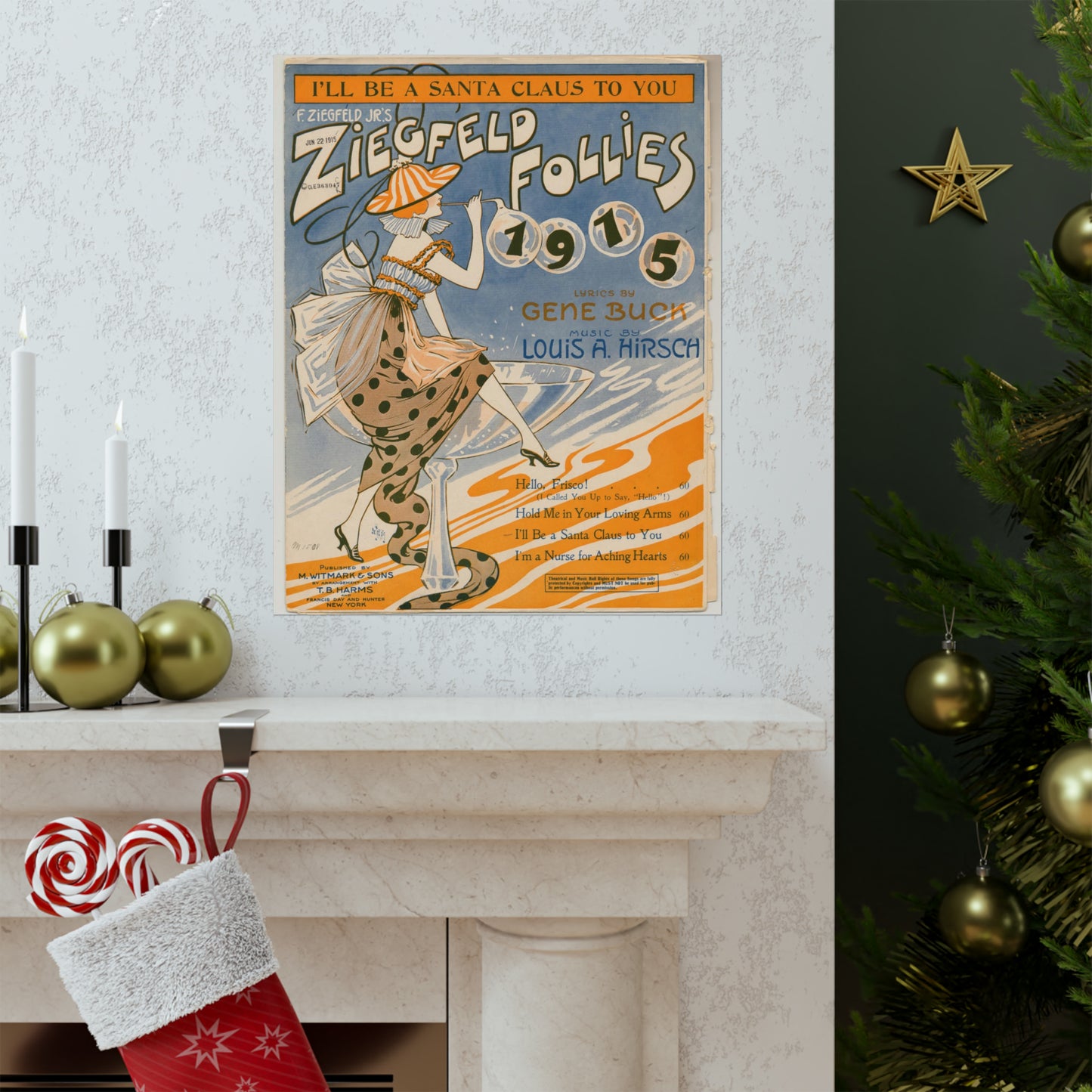 I'll be a Santa Claus to you - Sheet music, Popular songs of the day High Quality Matte Wall Art Poster for Home, Office, Classroom
