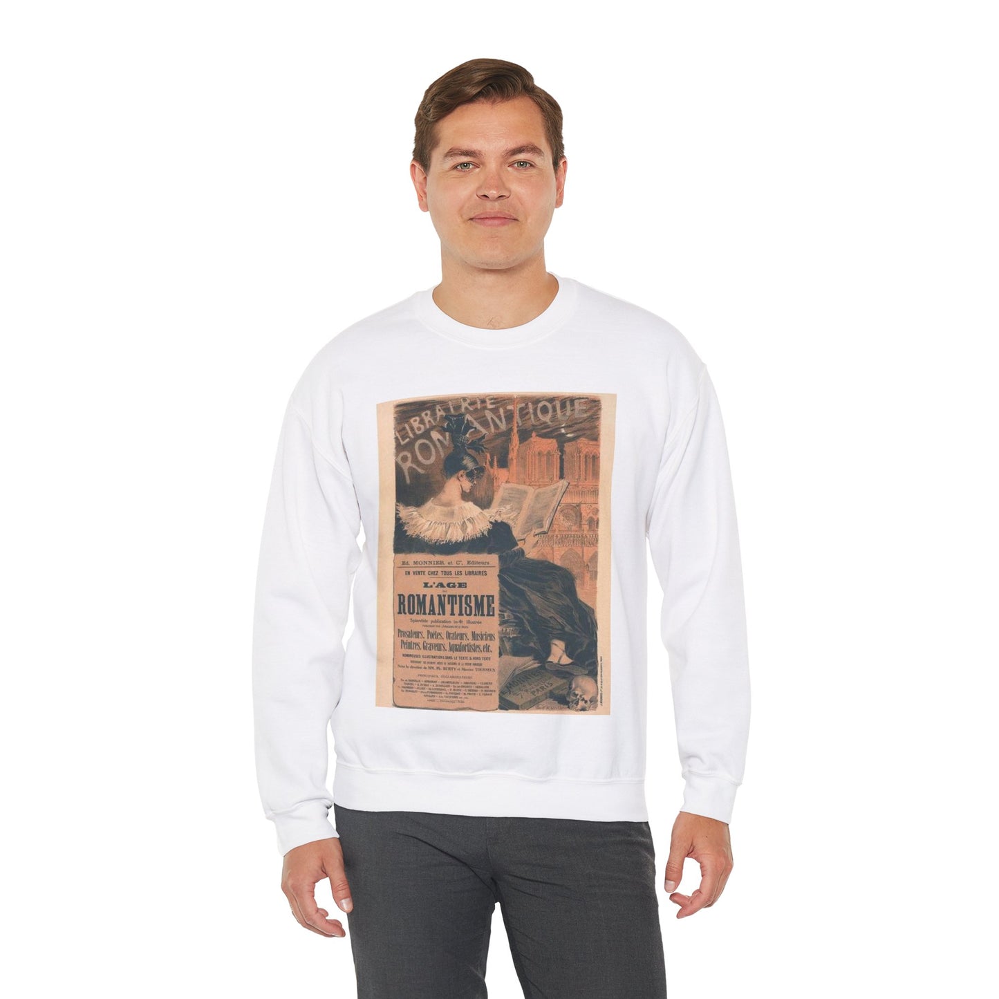 Affiche pour la "Librairie Romantique". White Heavy Blend Adult Crew Neck SweatShirt