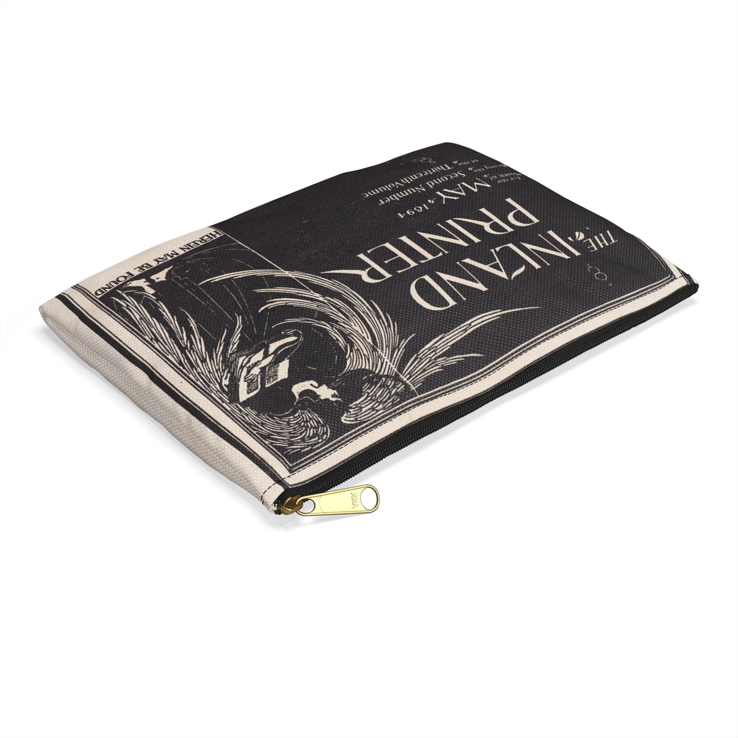 Poster - The inland printer, May 1894 - Public domain lithograph Large Organizer Pouch with Black Zipper