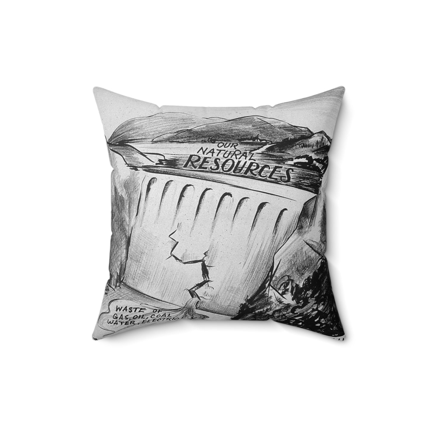"BEWARE OF THE LEAK IN THE DAM!!" Decorative Accent Square Pillow