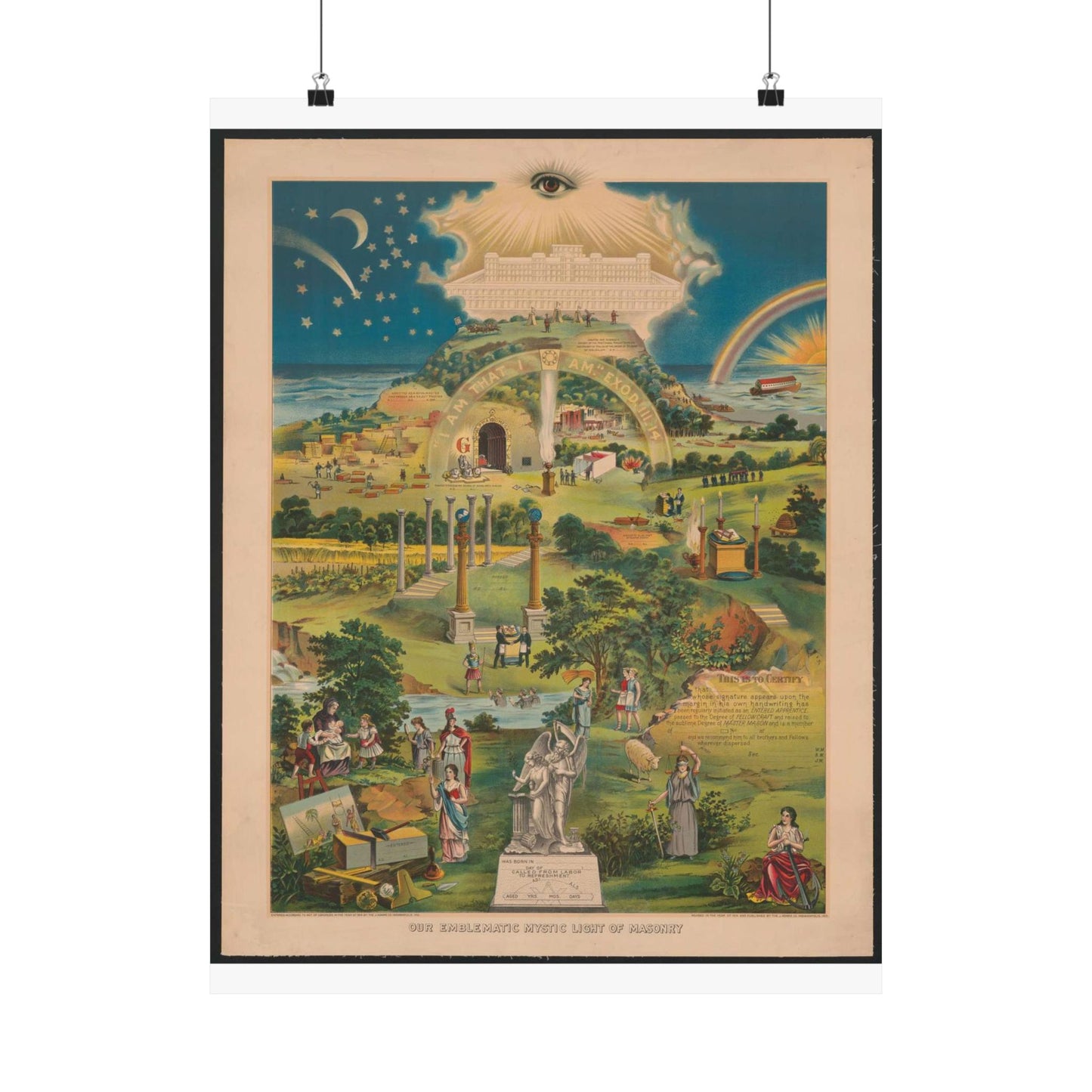 Our emblematic mystic light of masonry High Quality Matte Wall Art Poster for Home, Office, Classroom