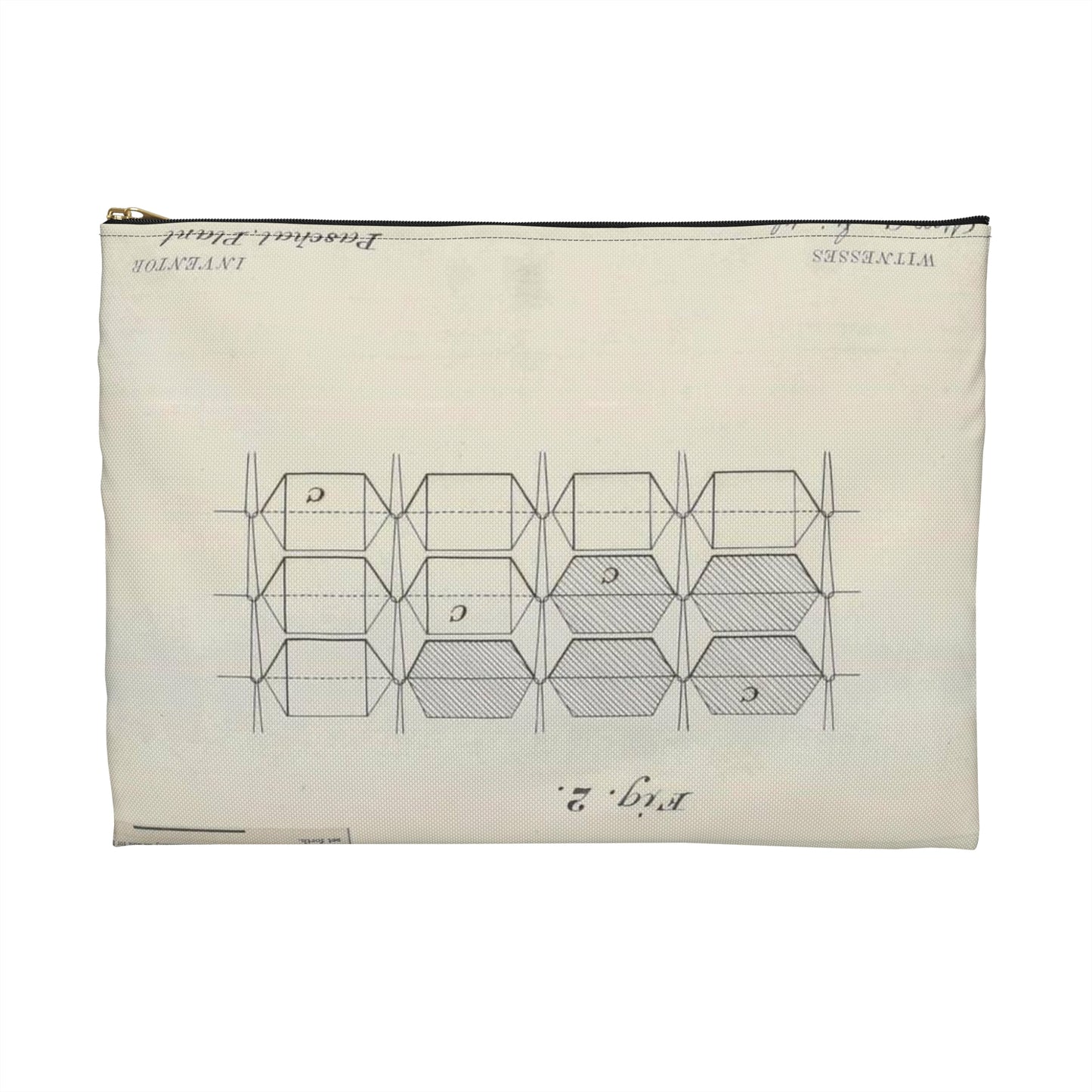 Patent drawing - for P. Plant's Cork Swimming Suit Public domain image Large Organizer Pouch with Black Zipper