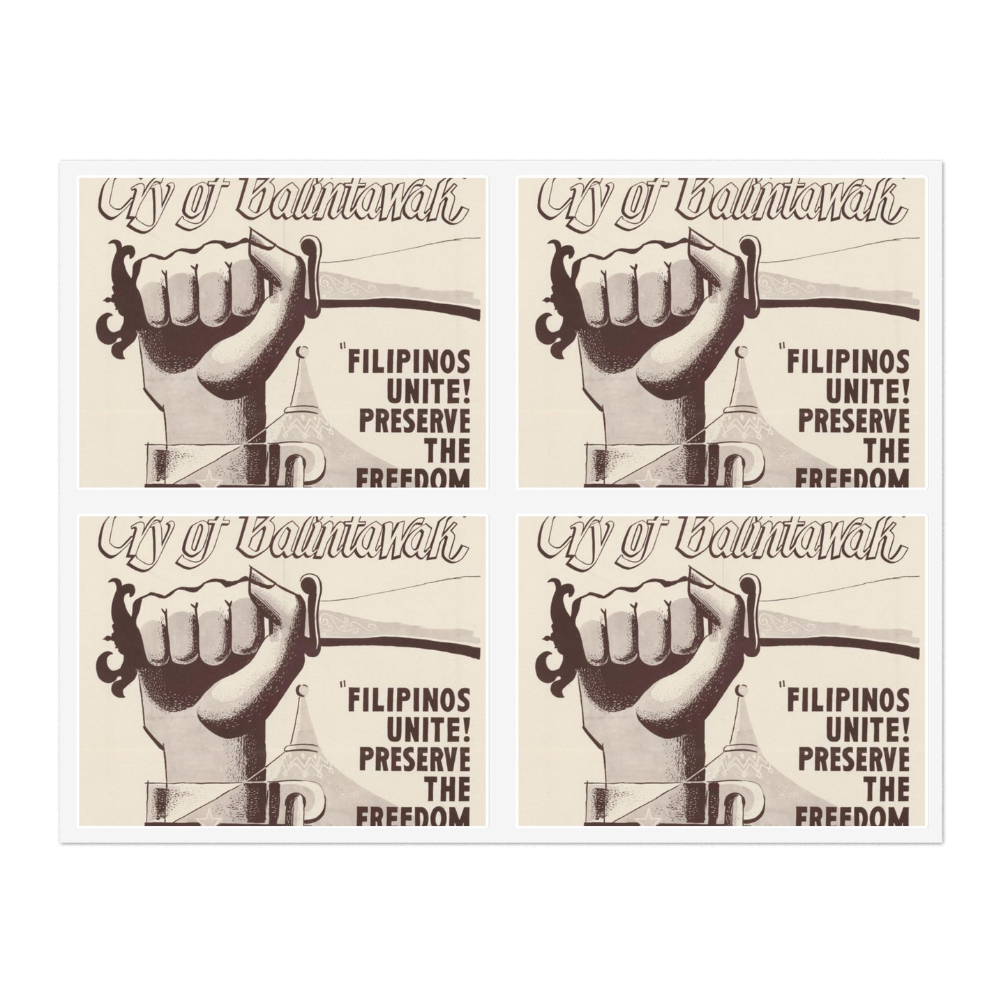 Cry of Balintawak - Drawing. Public domain image. Laminated UV Protective Vinyl Stickers