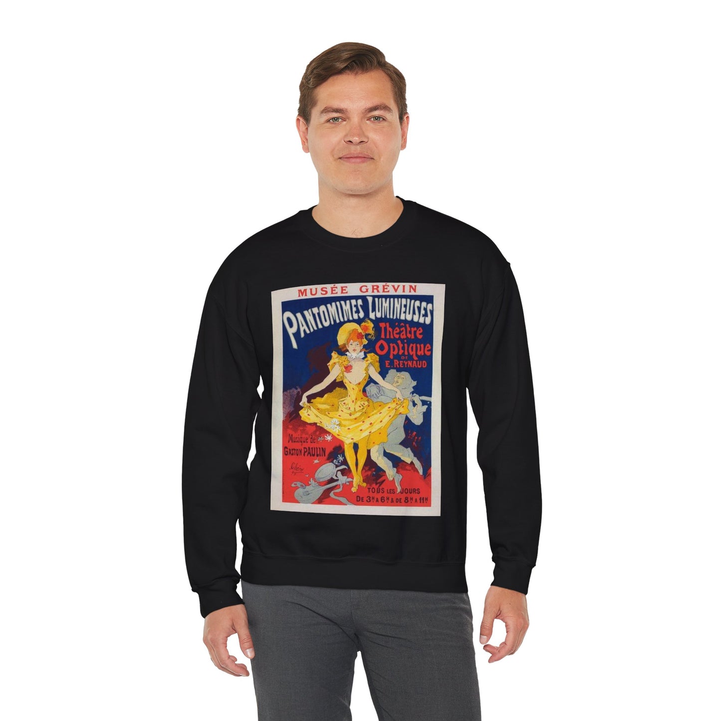 Affiche pour le Musée Grévin, "Pantomimes lumineuses". Black Heavy Blend Adult Crew Neck SweatShirt