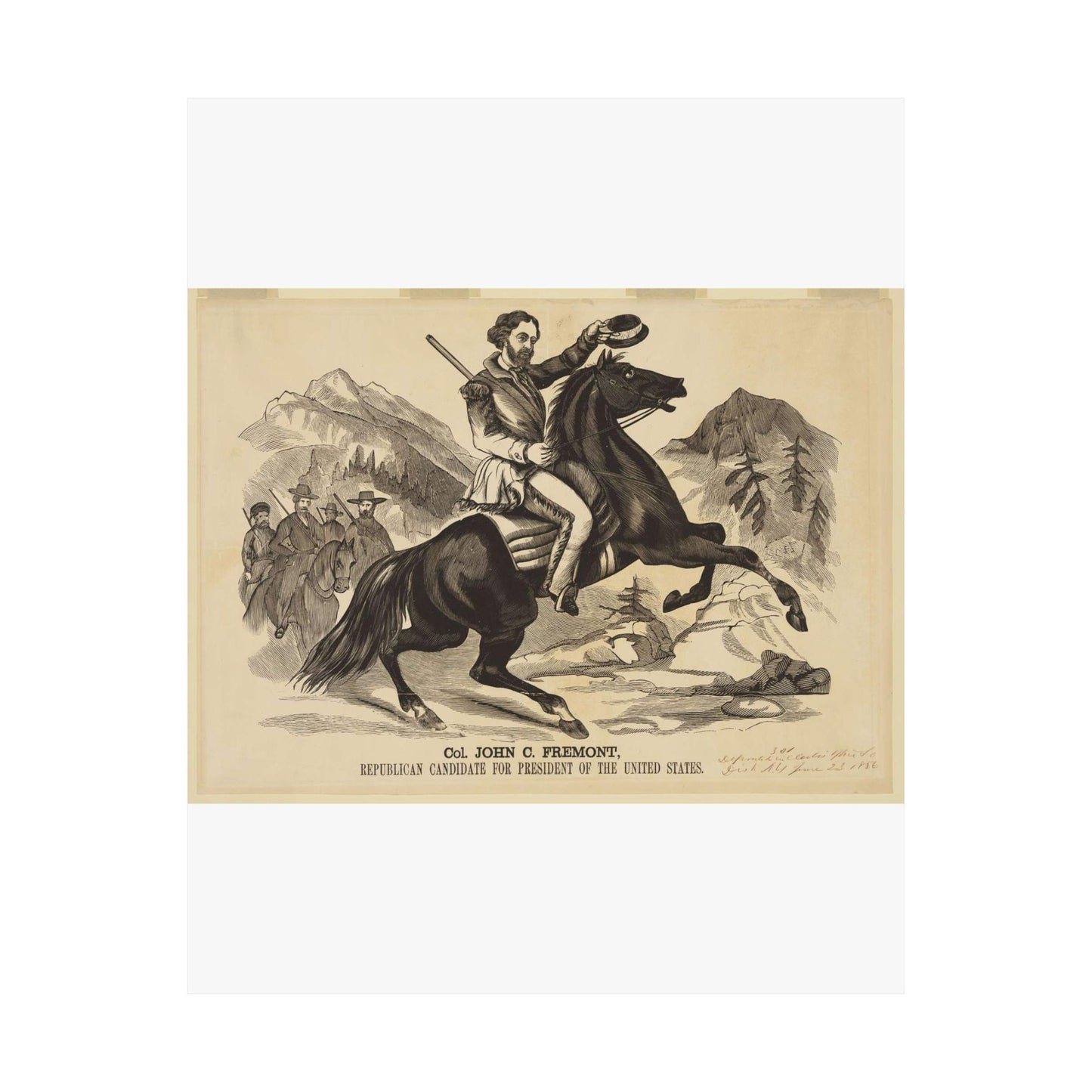 Col. John C. Fremont, Republican candidate for the President of the United States High Quality Matte Wall Art Poster for Home, Office, Classroom
