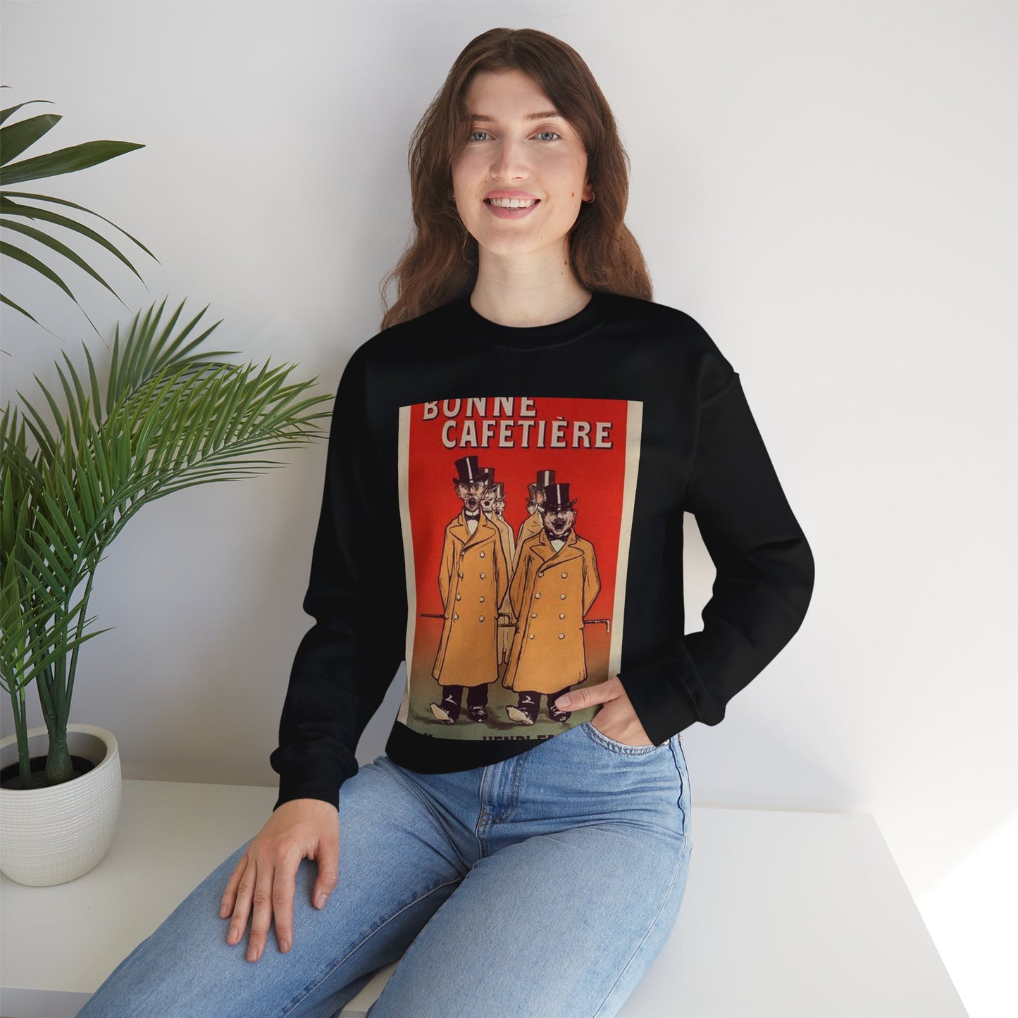 Affiche pour la "Chicorée Bonne Cafetière". Black Heavy Blend Adult Crew Neck SweatShirt