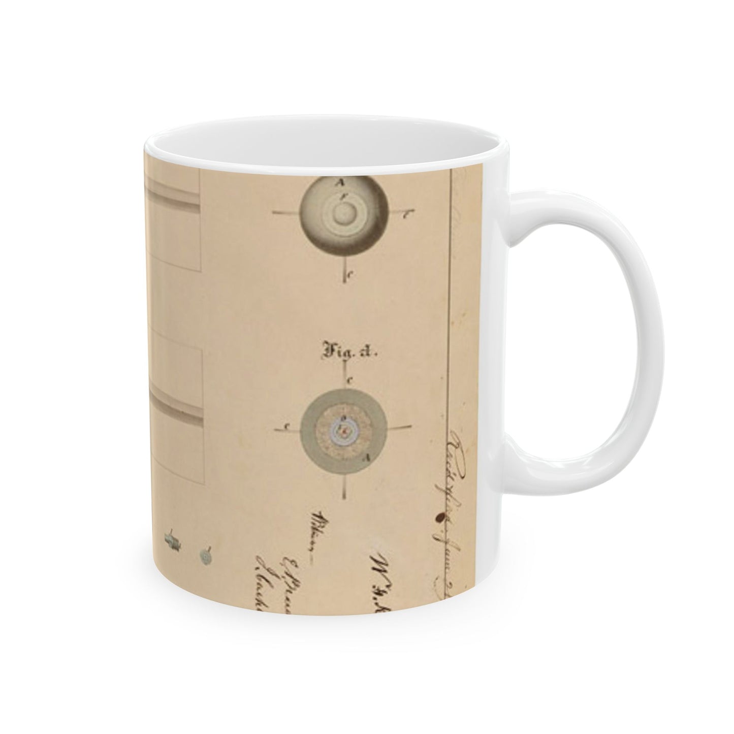 Patent Drawing of Engine - Drawing of Hand Grenade Public domain image Beautiful Novelty Ceramic Coffee Mug 11oz