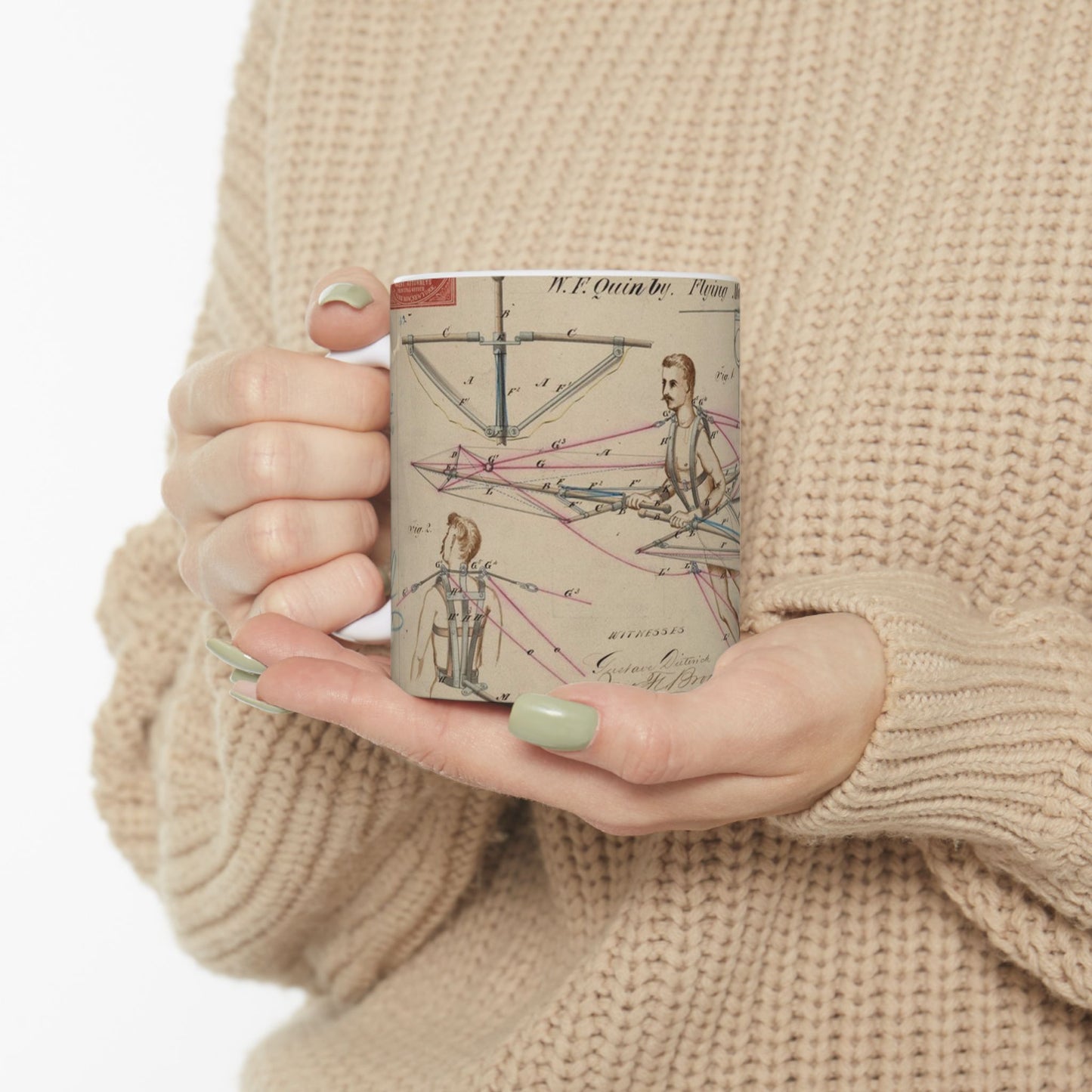 Patent drawing - for a Flying Machine Public domain image Beautiful Novelty Ceramic Coffee Mug 11oz