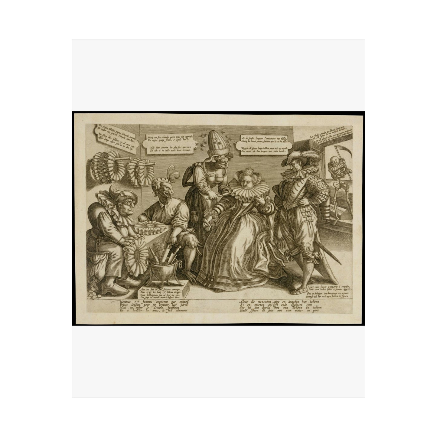 Maerten de Vos - The Pride of Women: Ruffs High Quality Matte Wall Art Poster for Home, Office, Classroom
