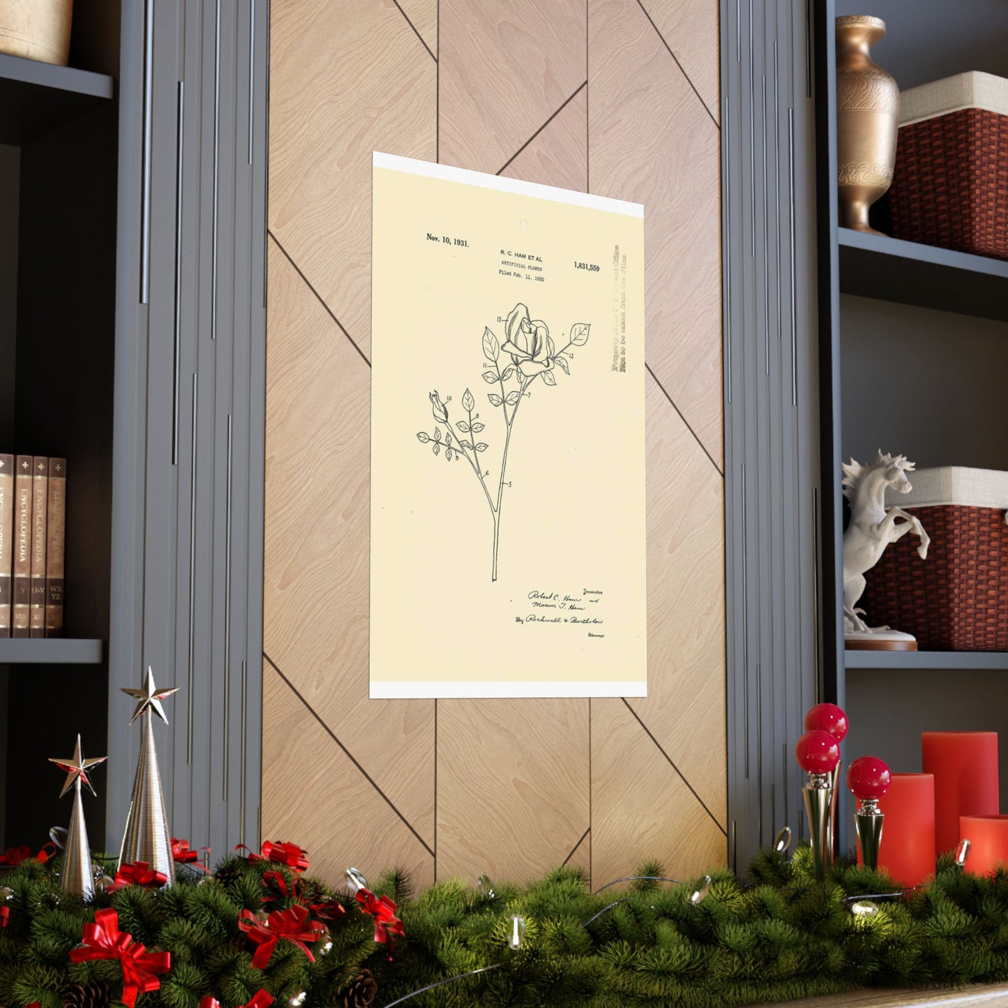 Patent Case File No. 1,831,559, Artificial Flower, Inventor(s)- Robert C. Ham and Marion T. Ham. - DPLA - 08745302078898b8870d70b04cb216a9 (page 5) High Quality Matte Wall Art Poster for Home, Office, Classroom