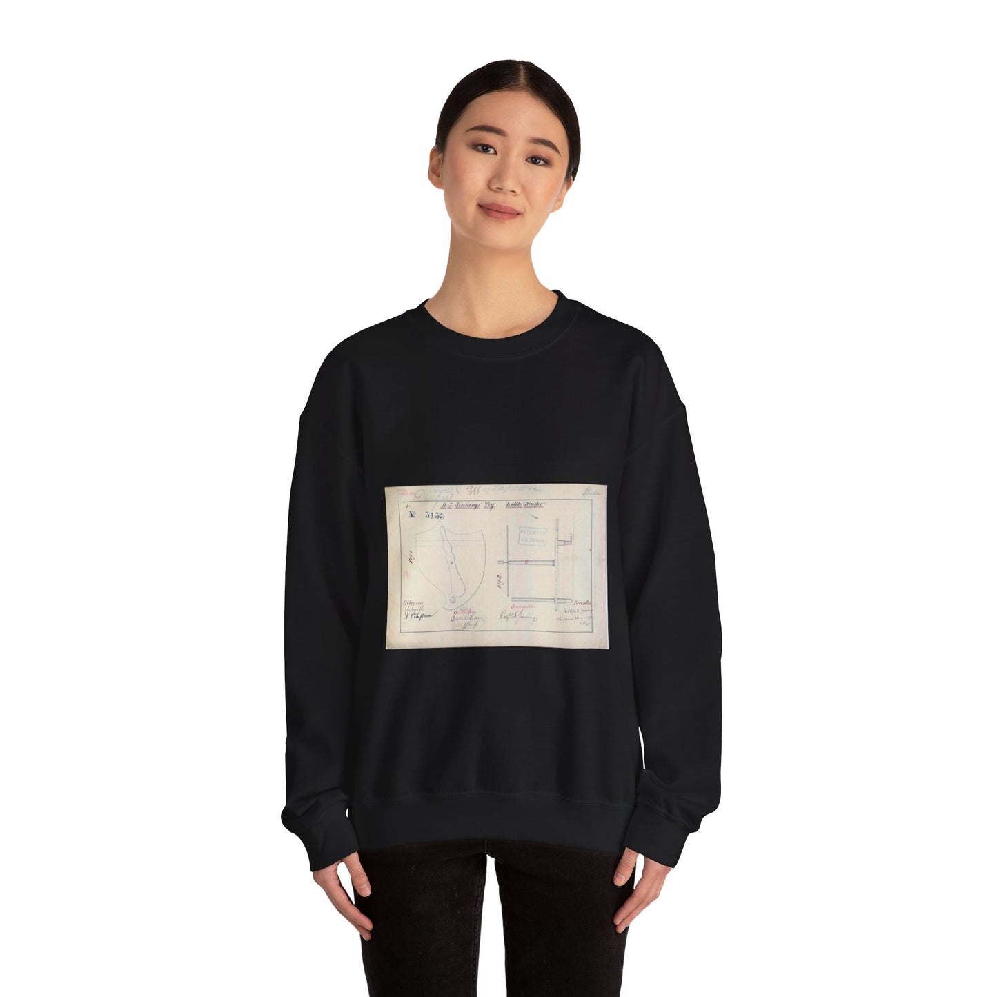 Patent drawing - for R. S. Jennings Toy "Little Wonder" Public domain image Black Heavy Blend Adult Crew Neck SweatShirt
