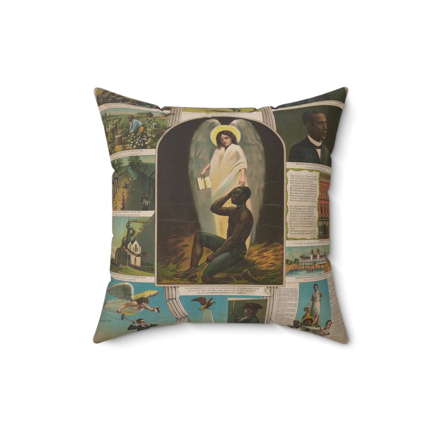 Afro-American Monument - Print, Library of Congress collection Decorative Accent Square Pillow