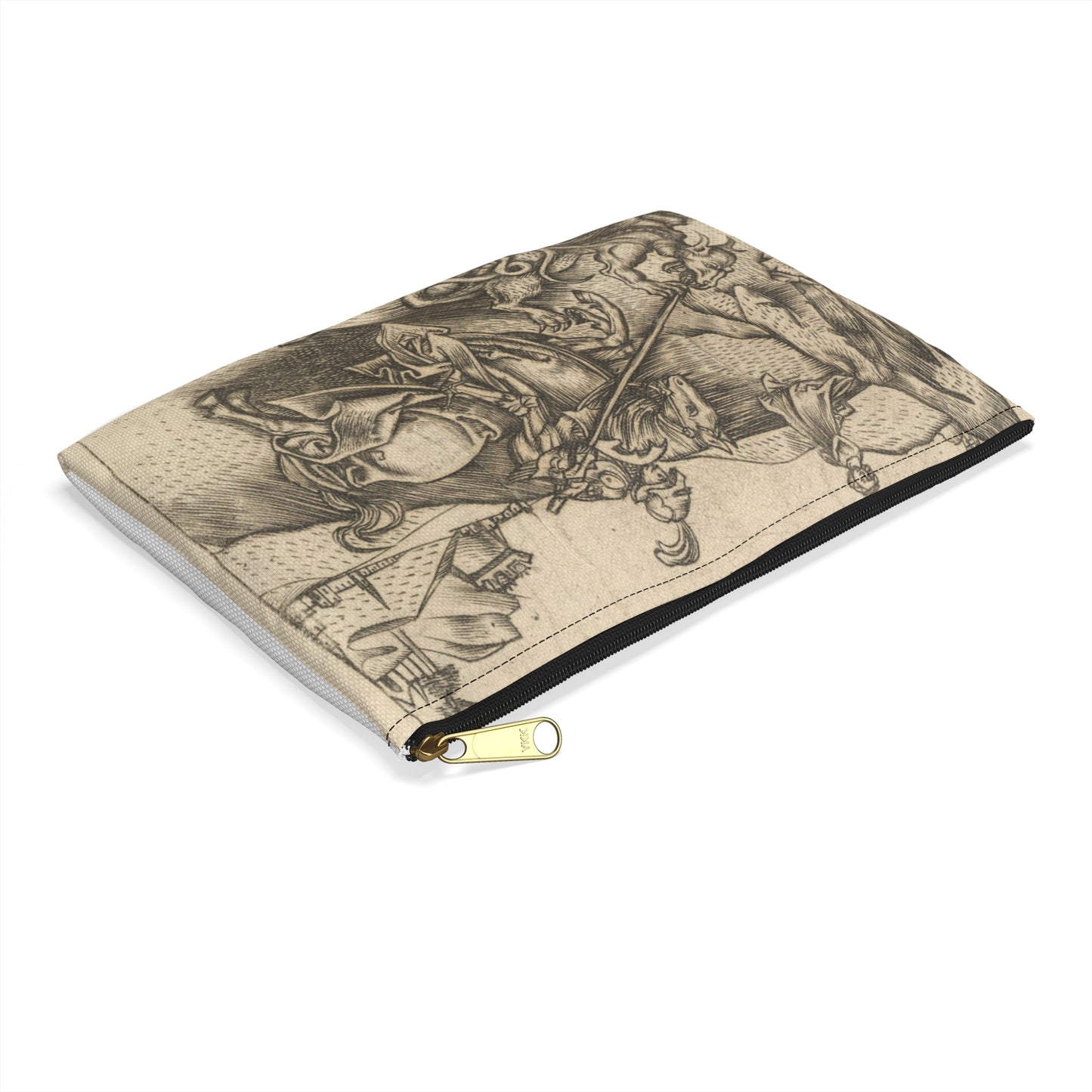 Israhel van Meckenem the Younger - St. George, Martin Schongauer, German Large Organizer Pouch with Black Zipper