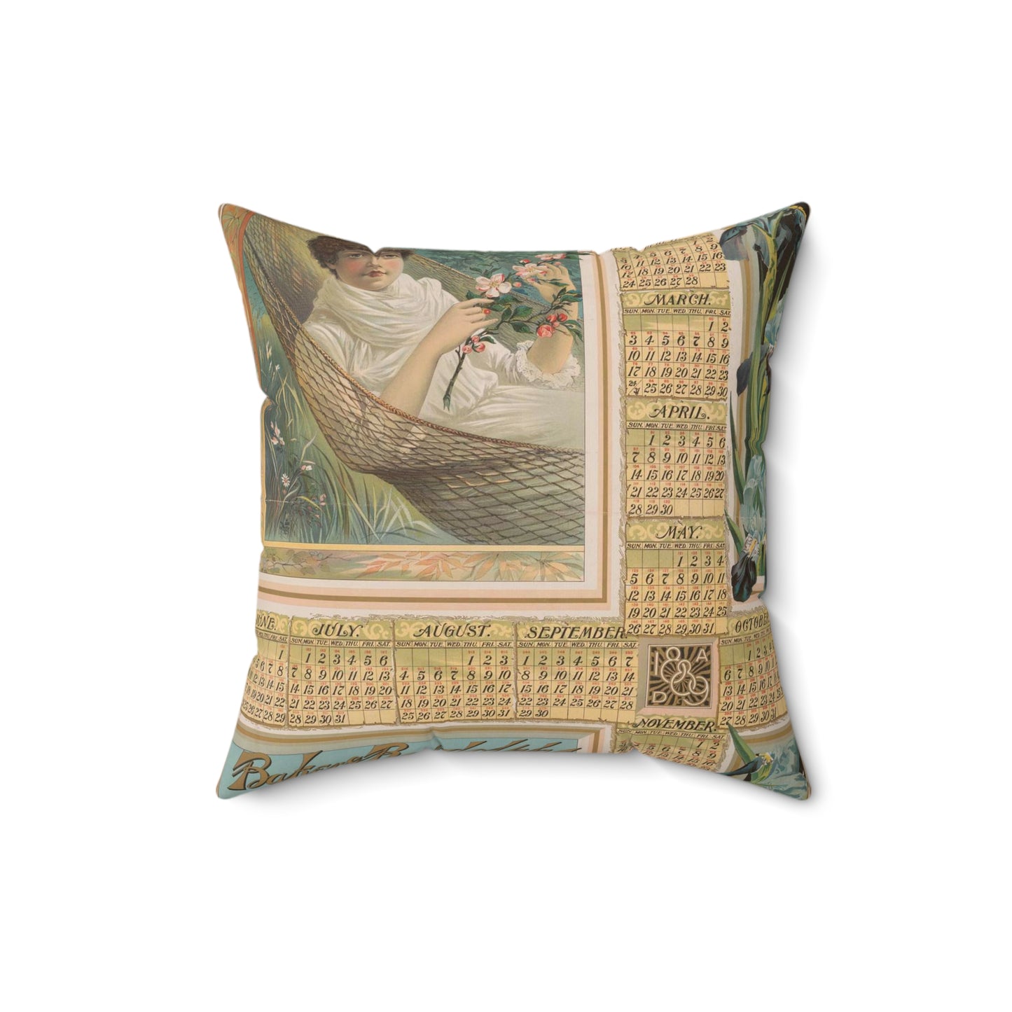 Barker & Randolph, lithographers, printers, binders and black book makers Decorative Accent Square Pillow