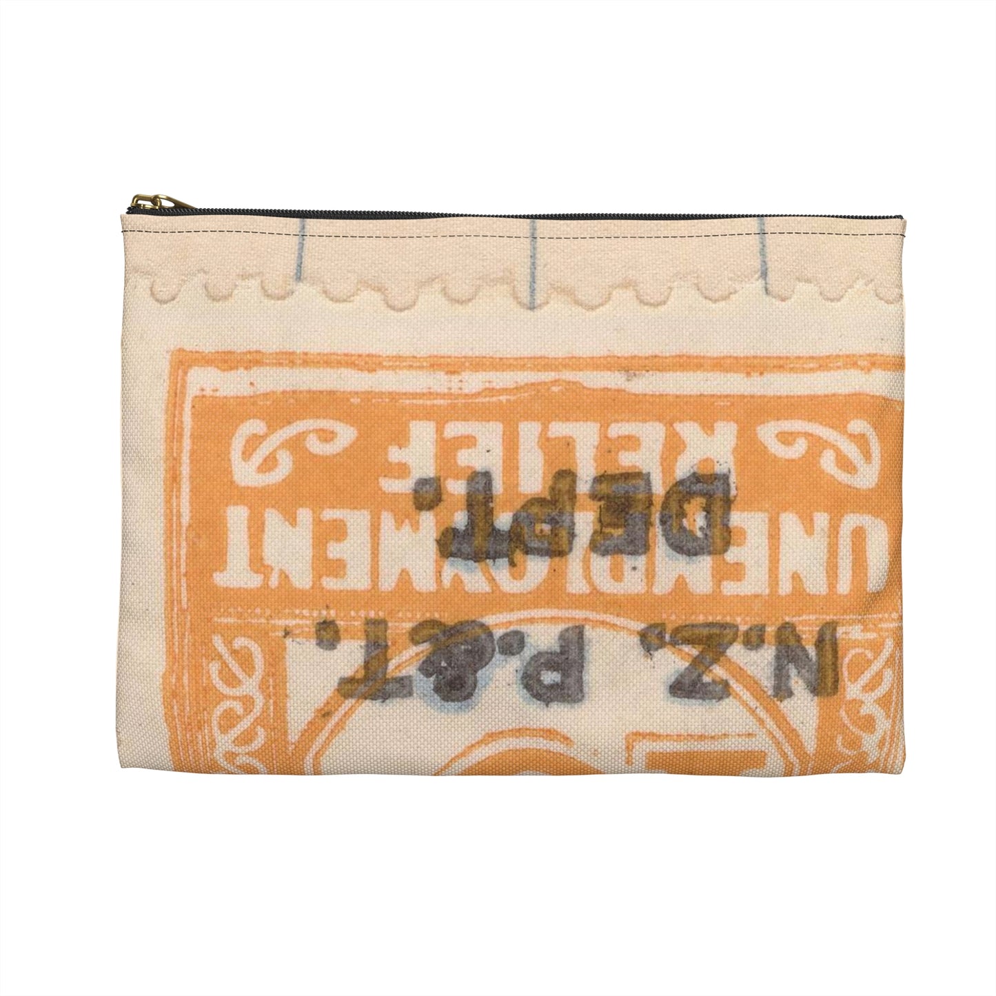 Ten penny Unemployment Relief stamp overprinted 'Specimen' Large Organizer Pouch with Black Zipper