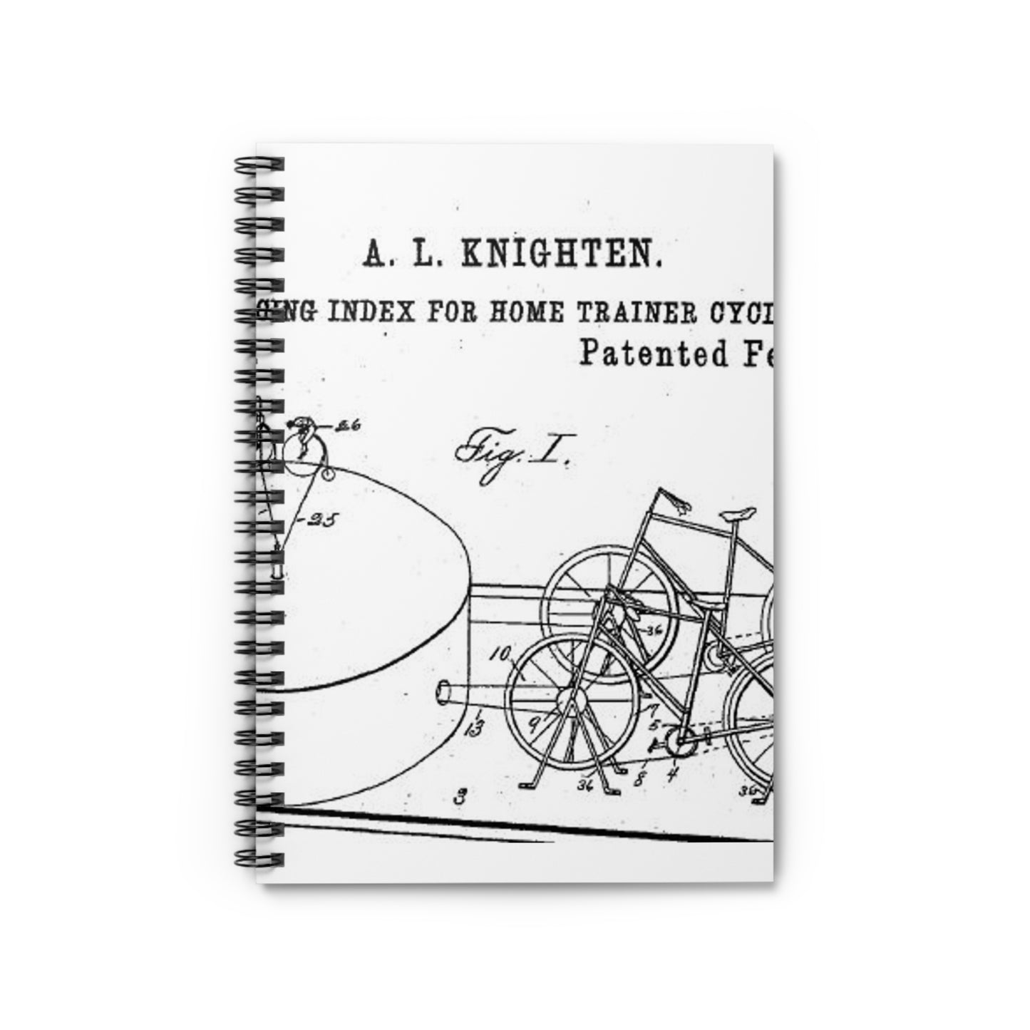 Patent drawing - RacingBikesPatent Public domain image Spiral Bound Ruled Notebook with Printed Cover