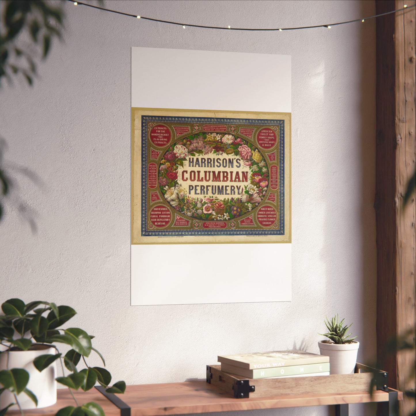 Harrison's Columbian perfumery / Designed and drawn on stone by Alphonse Bigot. High Quality Matte Wall Art Poster for Home, Office, Classroom