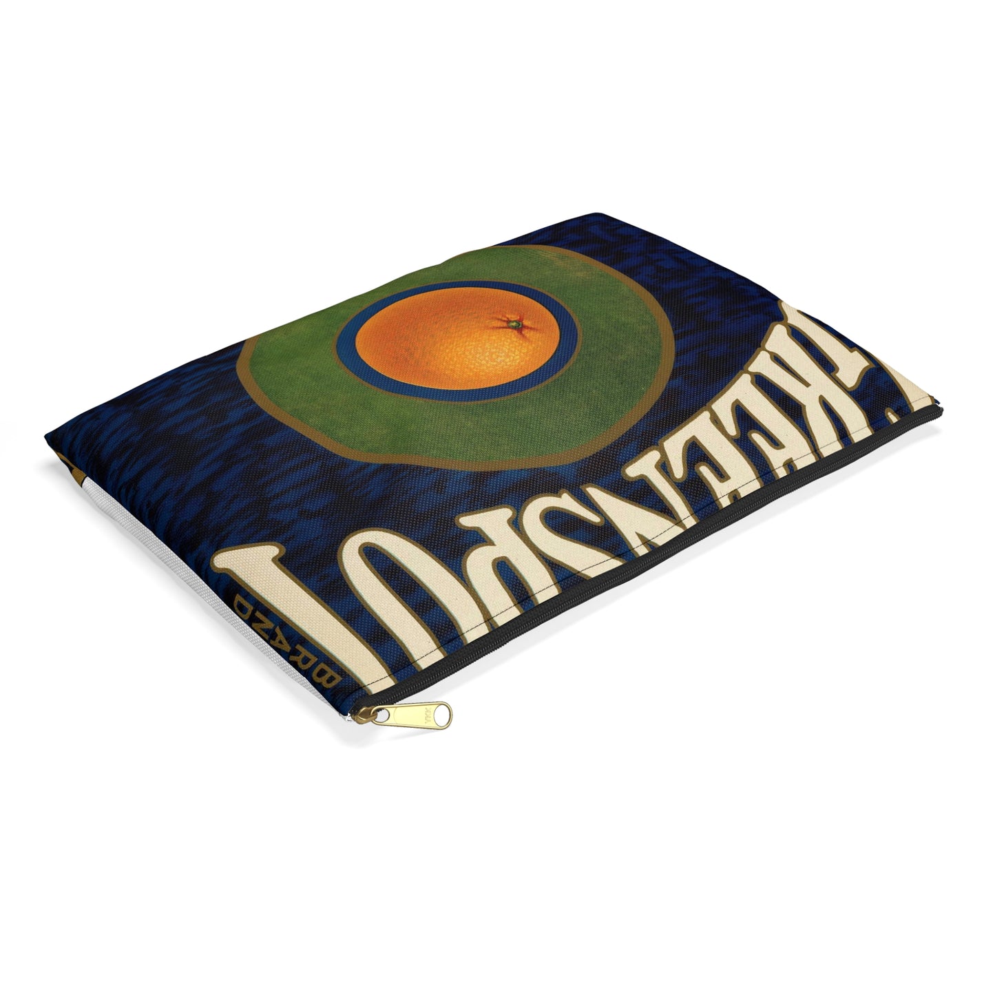 Greenspot Brand: Gold Buckle Association, East Highlands, California Large Organizer Pouch with Black Zipper
