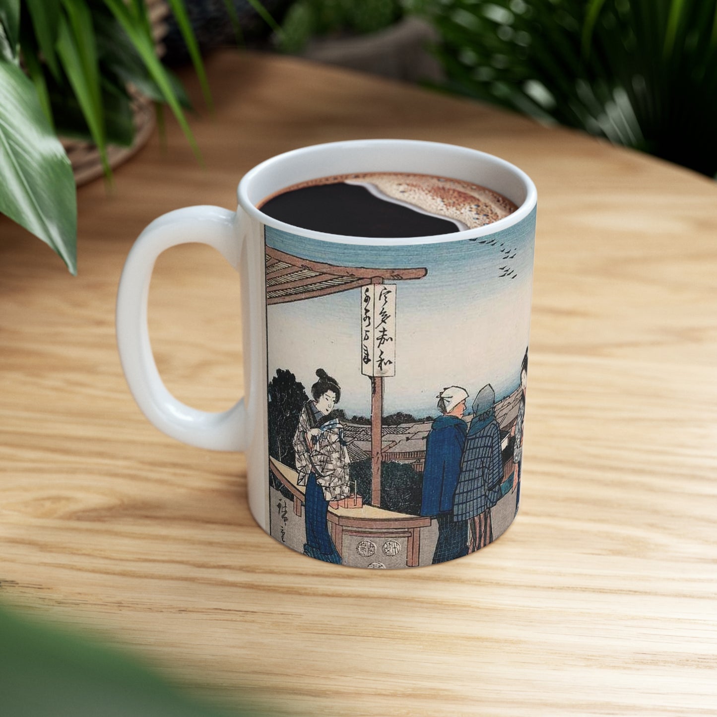 Shin Yoshiwara (Shin yoshiwara nihonzutsumi mikaeri yanagi), (Edo meisho) Beautiful Novelty Ceramic Coffee Mug 11oz
