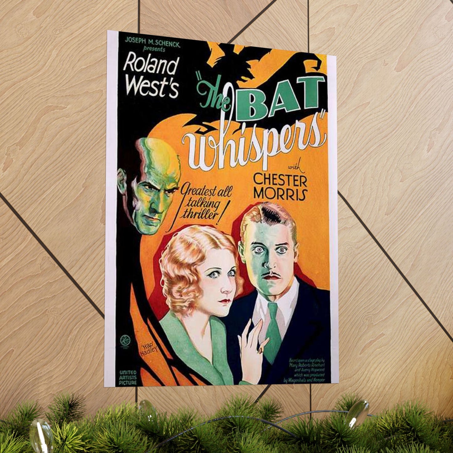 Batwhispers movie poster - Art Deco public domain image High Quality Matte Wall Art Poster for Home, Office, Classroom