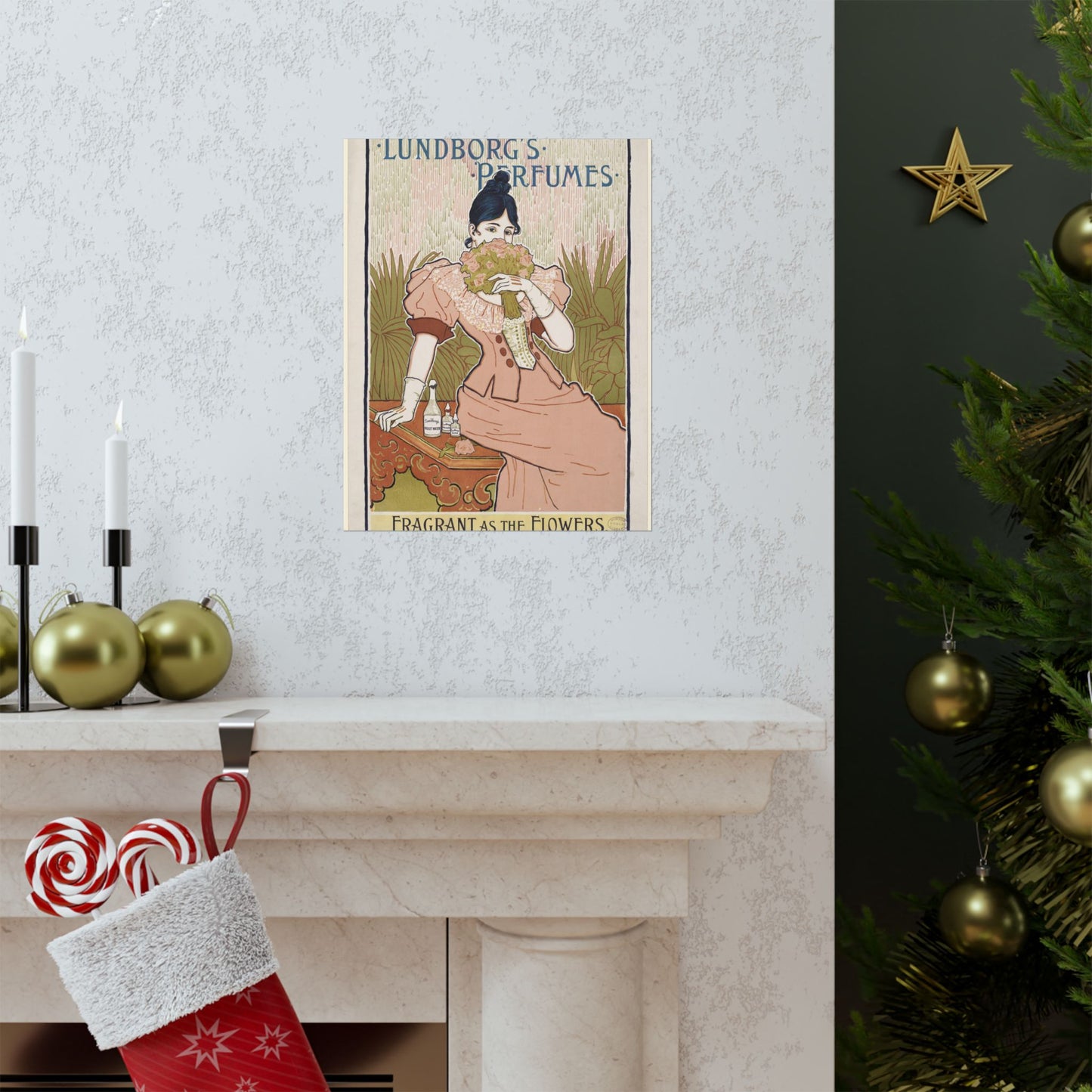 Lundborg's perfumes, Art Nouveau poster High Quality Matte Wall Art Poster for Home, Office, Classroom