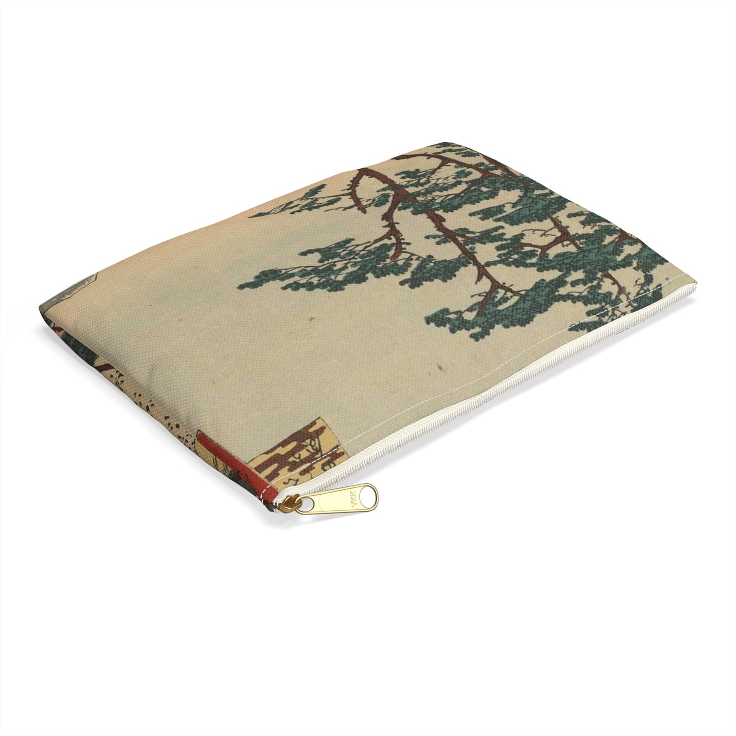 Gajō icchō, Ando Hiroshige - Public domain portrait drawing Large Organizer Pouch with Black Zipper