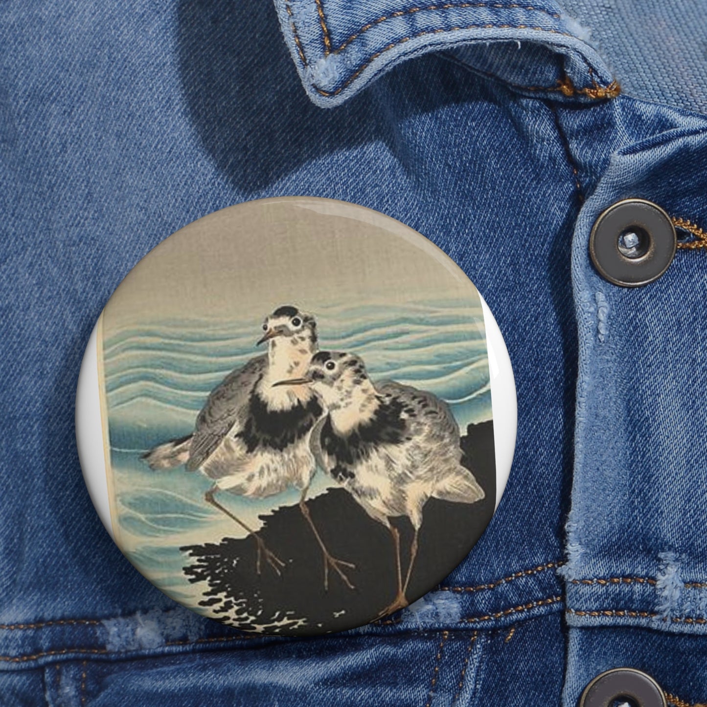 Koson - knots-on-shore, Ohara Koson Pin Buttons with Crisp Design