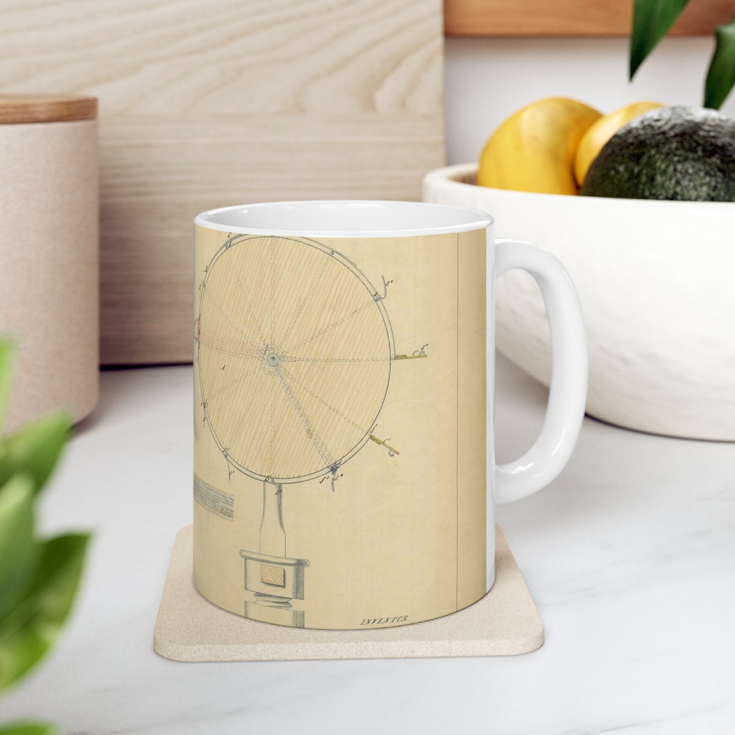Patent drawing - Drawing of an Improvement in School Globes Public domain image Beautiful Novelty Ceramic Coffee Mug 11oz