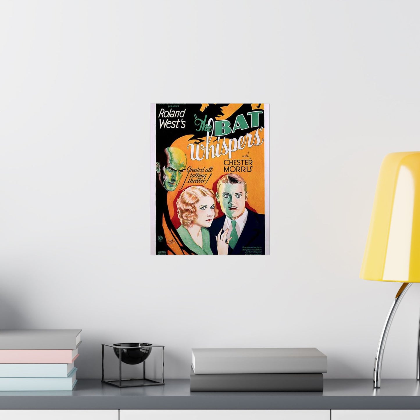 Batwhispers movie poster - Art Deco public domain image High Quality Matte Wall Art Poster for Home, Office, Classroom