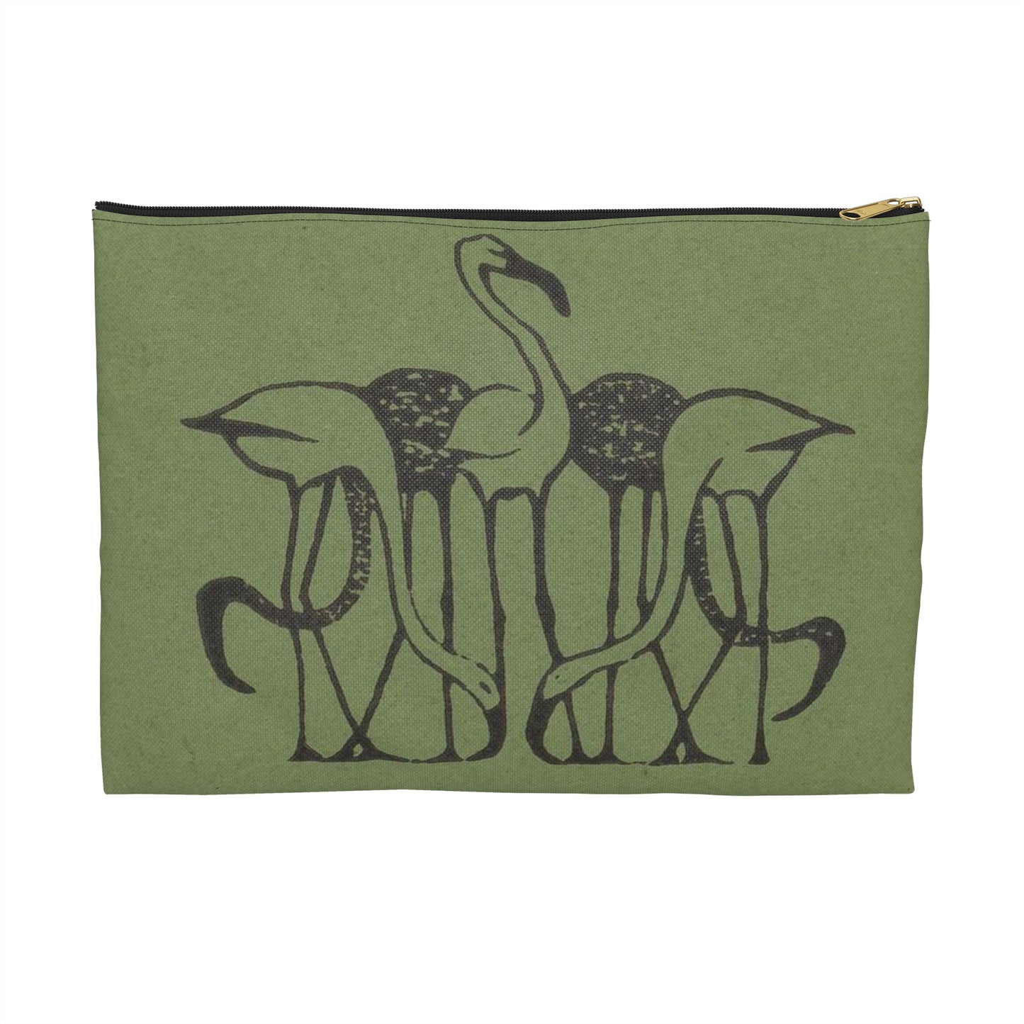 Gerrit Willem Dijsselhof - Vignet met vijf flamingo's Large Organizer Pouch with Black Zipper