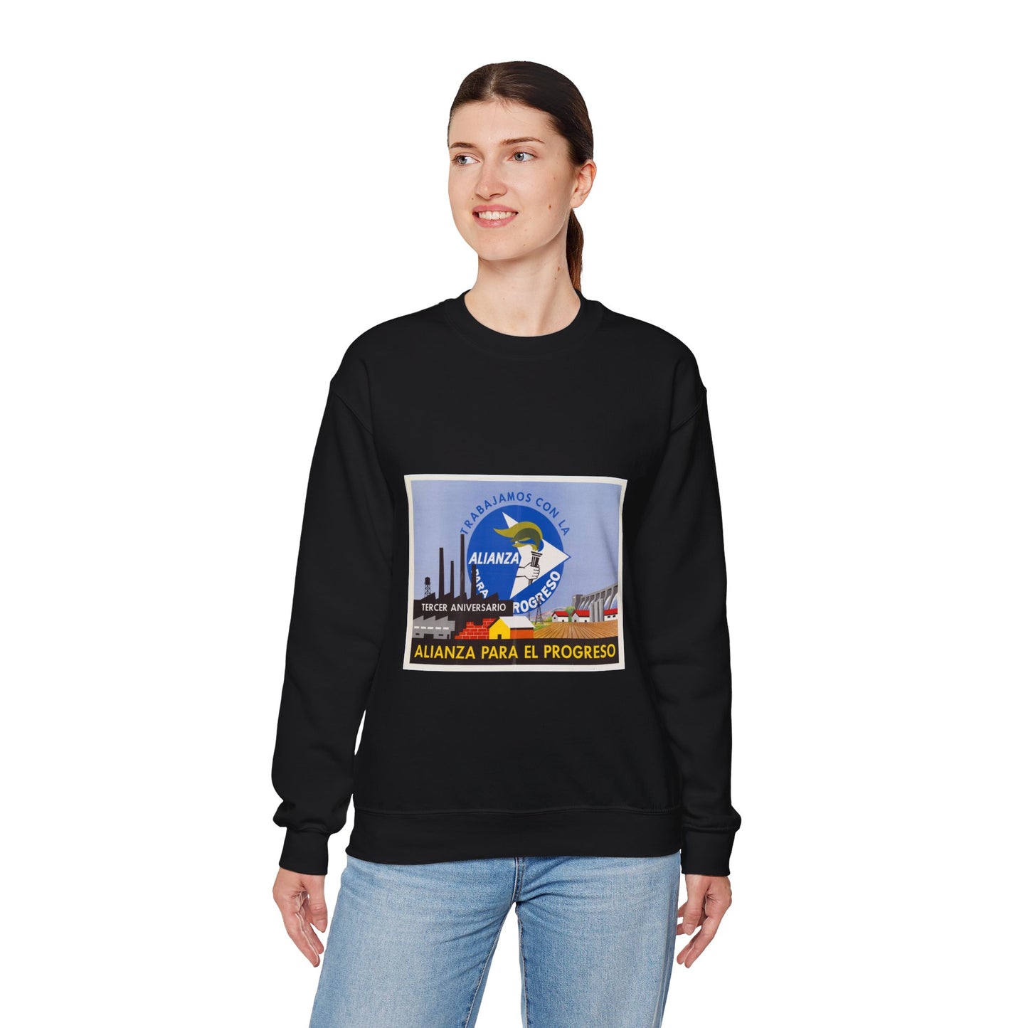 Alliance Posters, Cold War American Propaganda poster Black Heavy Blend Adult Crew Neck SweatShirt