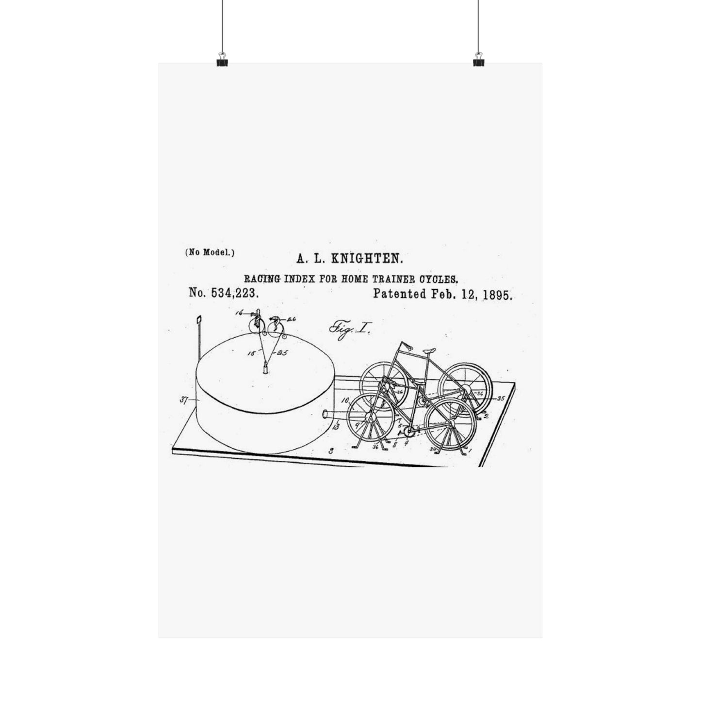 Patent drawing - RacingBikesPatent Public domain image High Quality Matte Wall Art Poster for Home, Office, Classroom