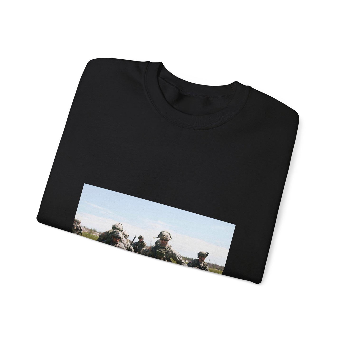 U.S. Army Sgt. Sean Fernandes (right), team leader, Black Heavy Blend Adult Crew Neck SweatShirt