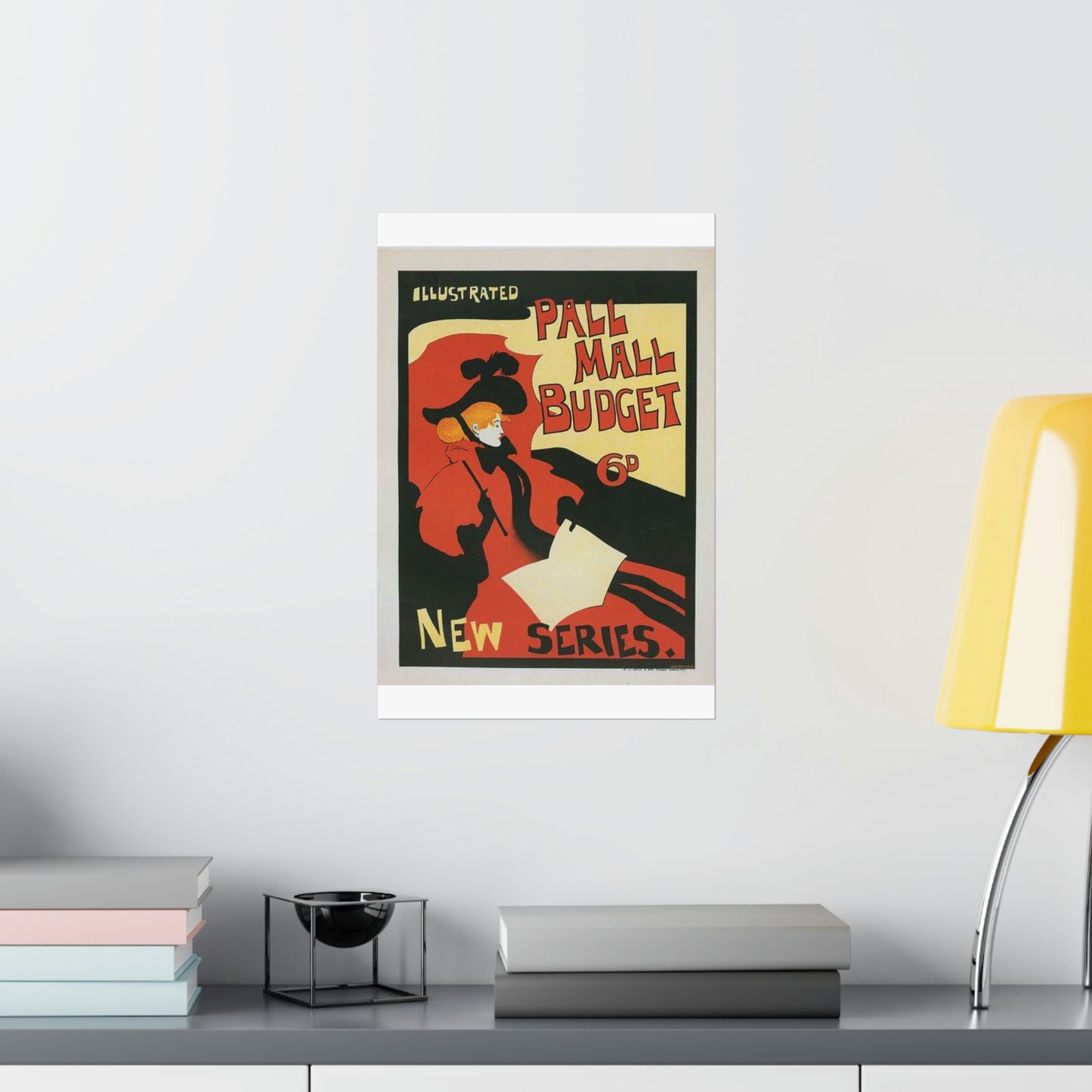 Affiche anglaise pour la revue hebdomadaire "Illustrated Pall Mall Budget". High Quality Matte Wall Art Poster for Home, Office, Classroom