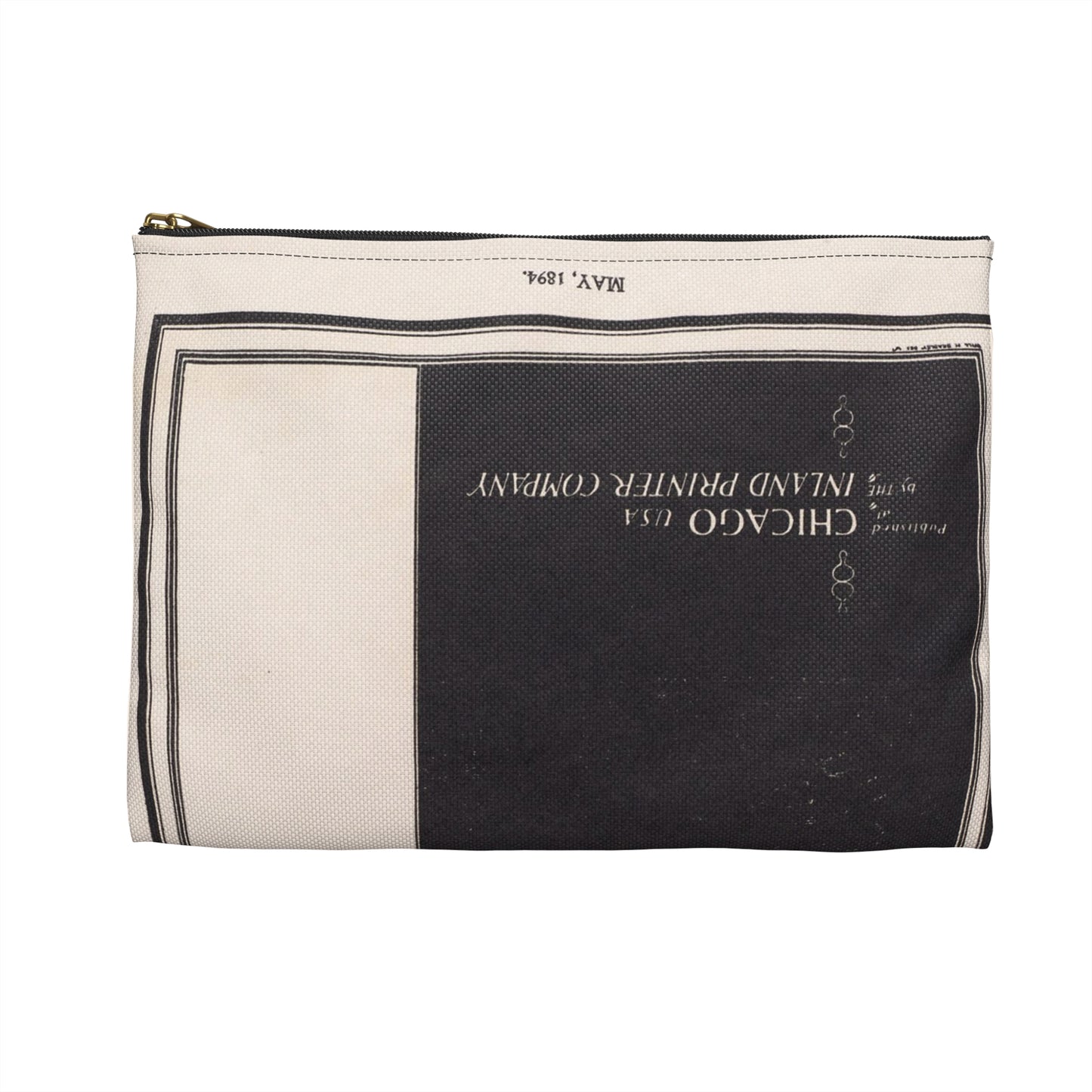 Poster - The inland printer, May 1894 - Public domain lithograph Large Organizer Pouch with Black Zipper