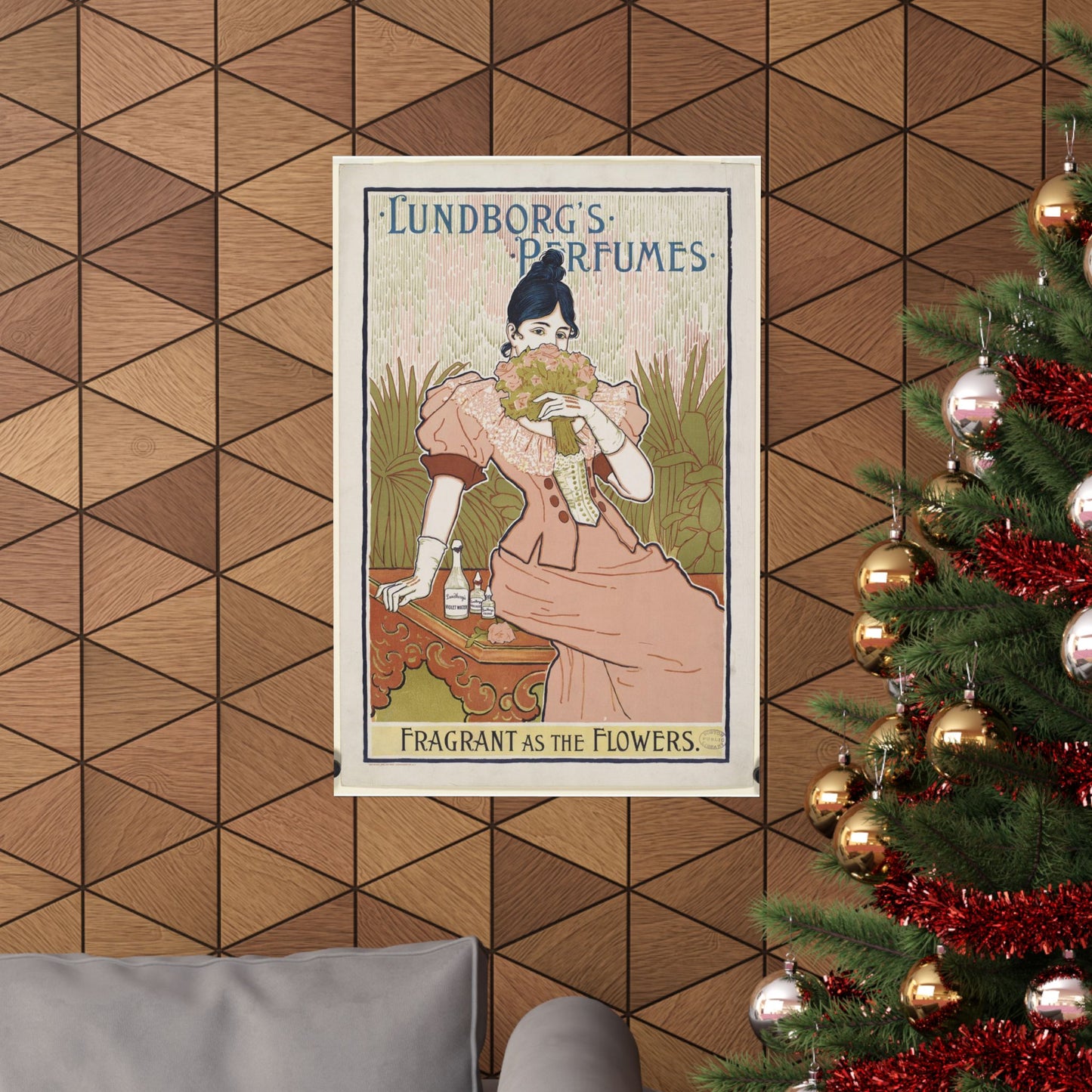 Lundborg's perfumes, Art Nouveau poster High Quality Matte Wall Art Poster for Home, Office, Classroom