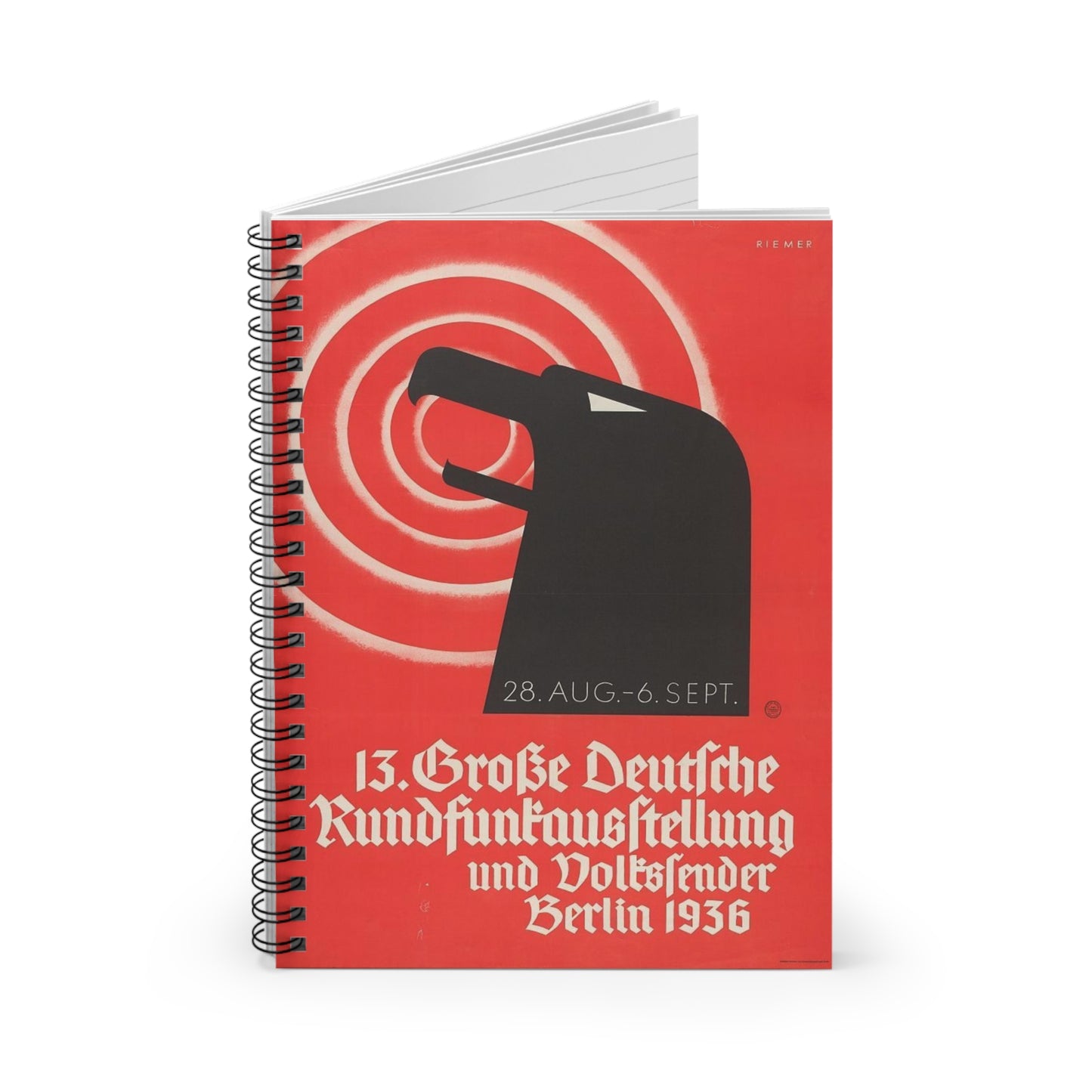 13 Grosse deutsche Rundfunkausstellung und Volkssender, Berlin 1936 / Riemer. Spiral Bound Ruled Notebook with Printed Cover