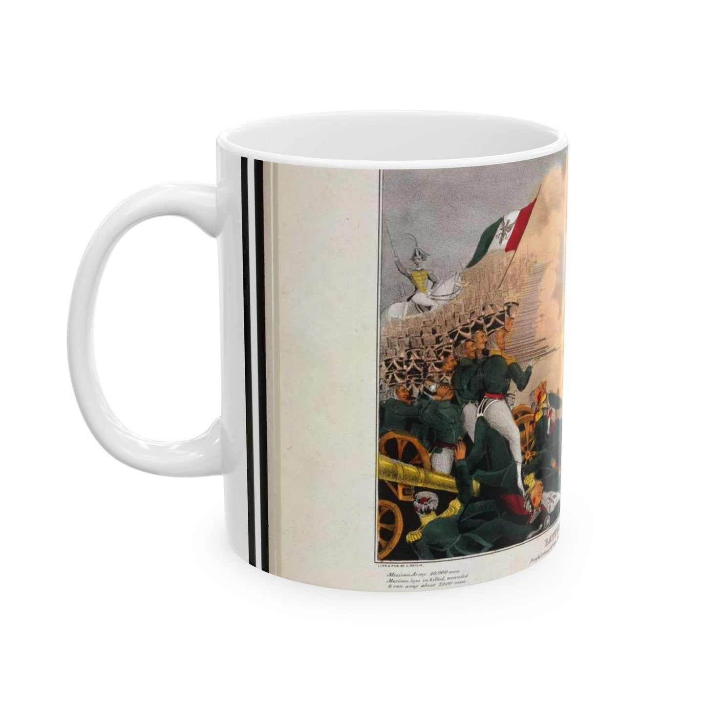 Battle of Buena Vista--Fought February 23d, 1847--The American Army under Genl. Taylor were completely victorious / lith. & pub. by J. Bailie (sic), N. York. Beautiful Novelty Ceramic Coffee Mug 11oz