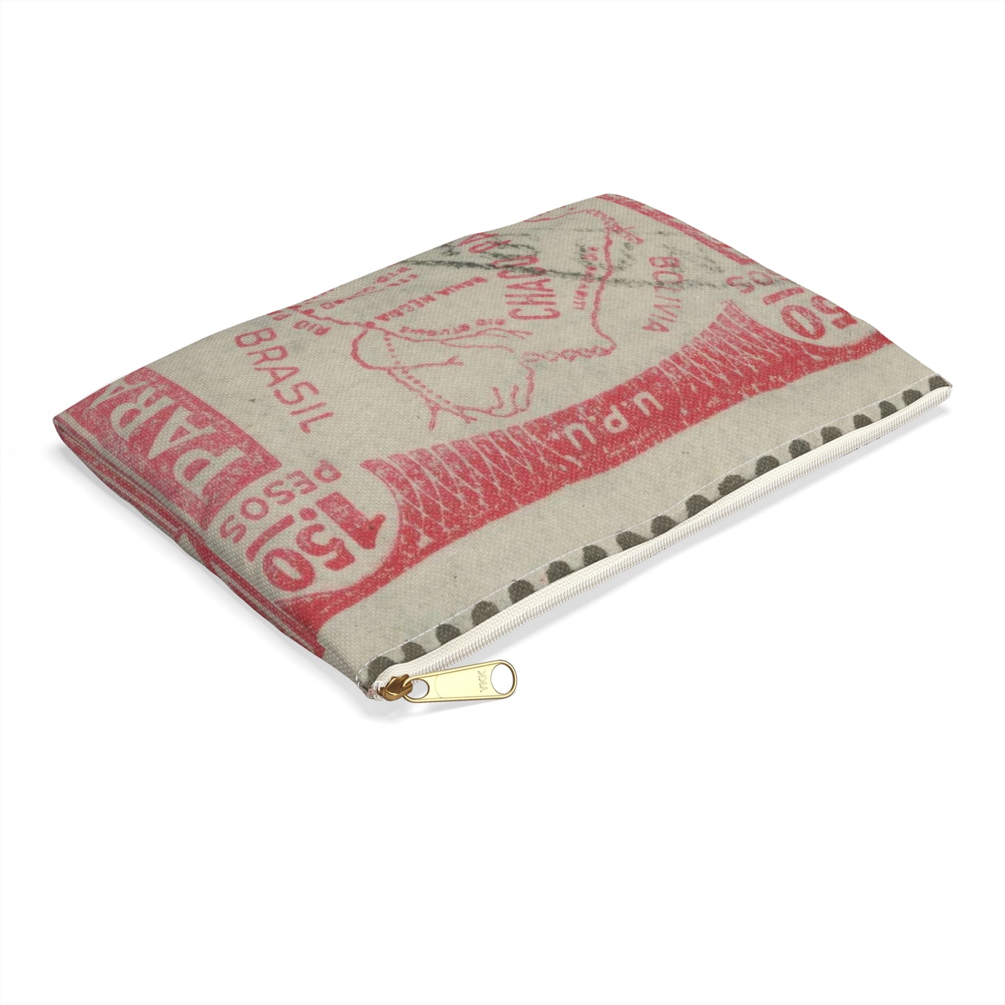 Frimärke ur Gösta Bodmans filatelistiska motivsamling, påbörjad 1950.Frimärke från Paraguay, 1935. Motiv av karta över Paraguay, Grand Chaco. Large Organizer Pouch with Black Zipper