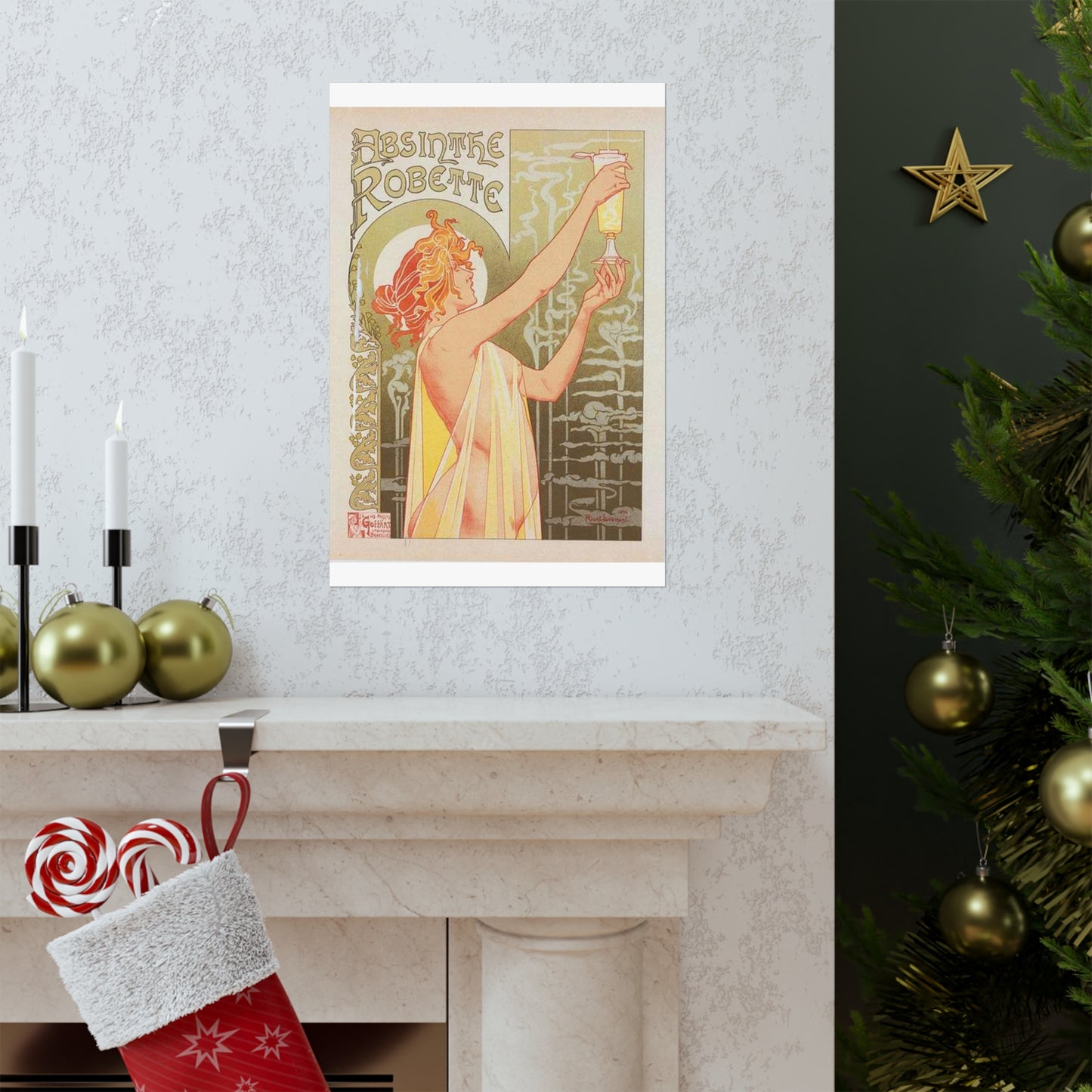 Affiche belge pour l' "Absinthe Robette". High Quality Matte Wall Art Poster for Home, Office, Classroom