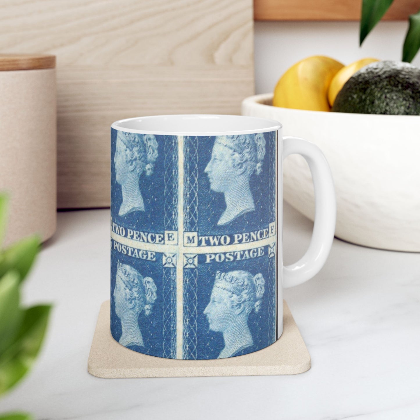 "Two Penny Blue" postage stamps Beautiful Novelty Ceramic Coffee Mug 11oz