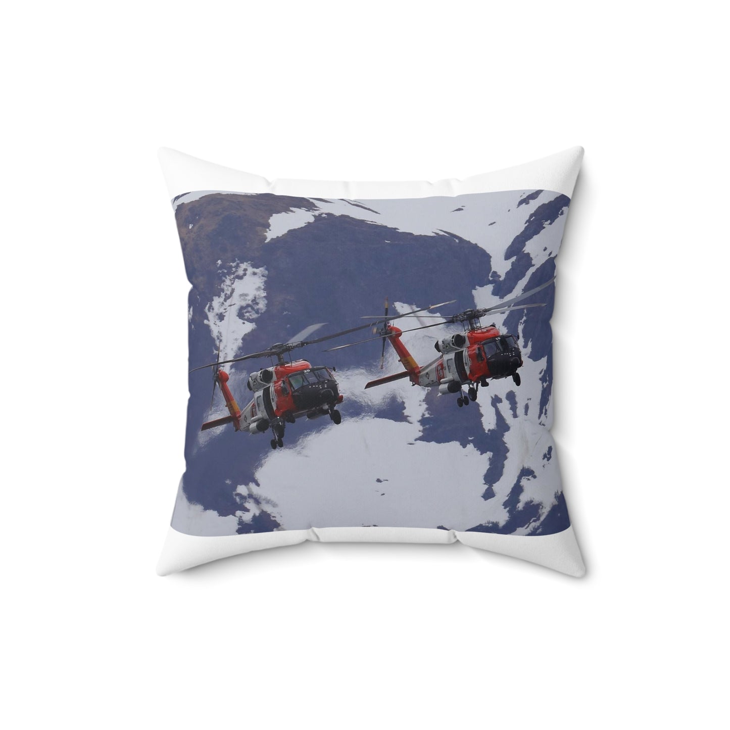 Two Coast Guard Air Station Sitka MH-60 Jayhawk helicopter Decorative Accent Square Pillow