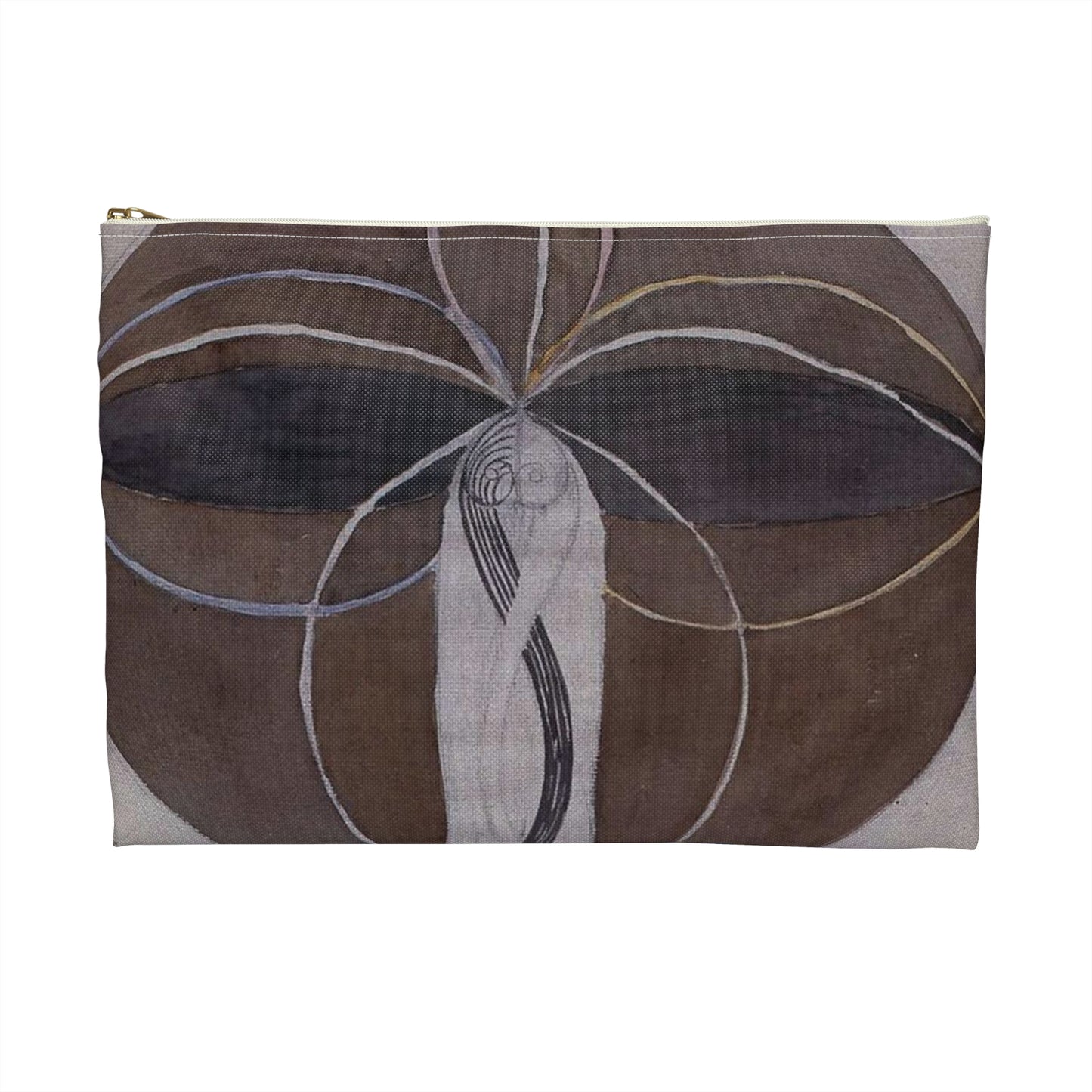 A drawing of a woman holding an umbrella Hilma af Klint - no date - Untitled 02 Large Organizer Pouch with Black Zipper