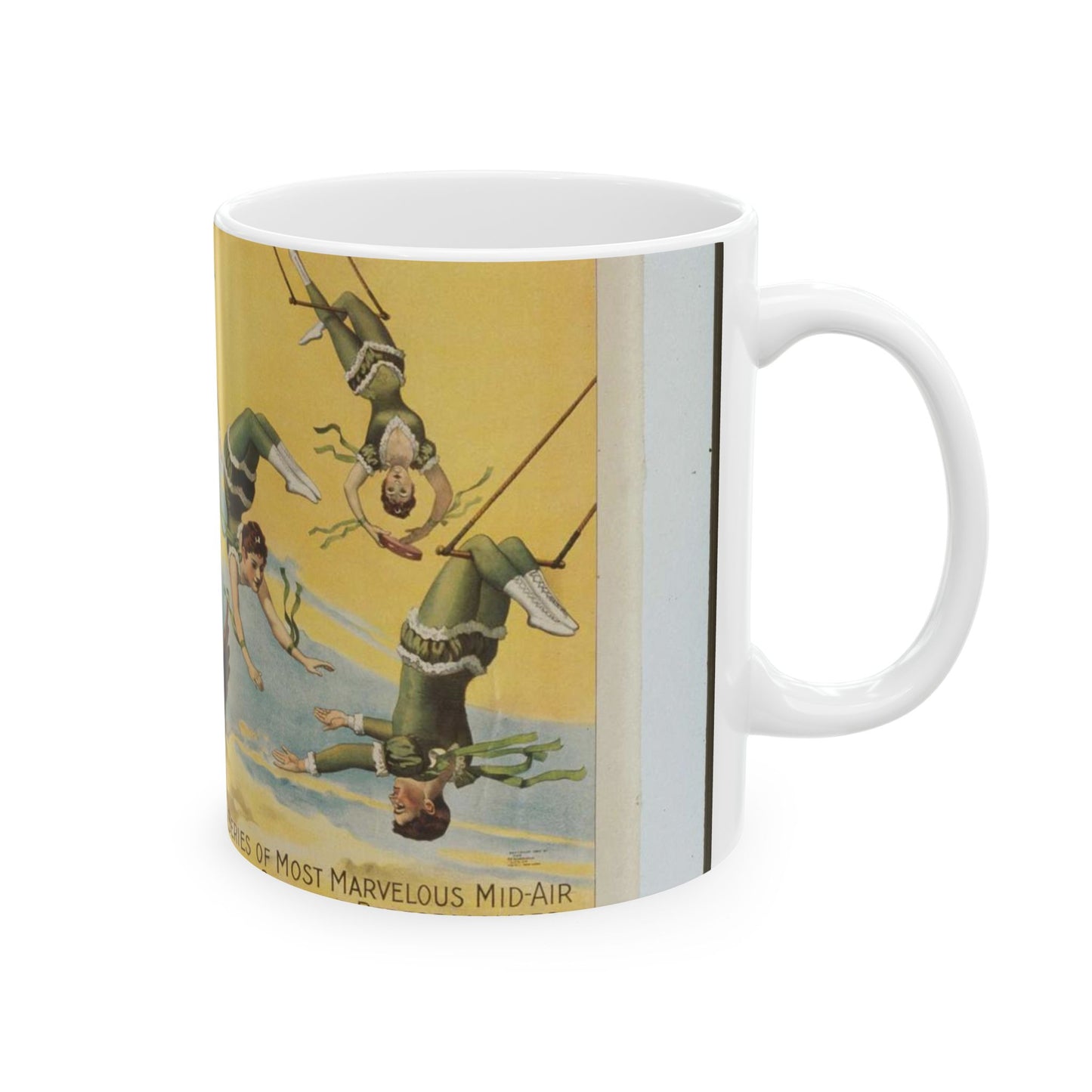 The Barnum & Bailey greatest show on earth, the world's grandest, largest, best, amusement institution. The Flying Dillons in a series of most marvelous mid-air feats and startling performances Beautiful Novelty Ceramic Coffee Mug 11oz