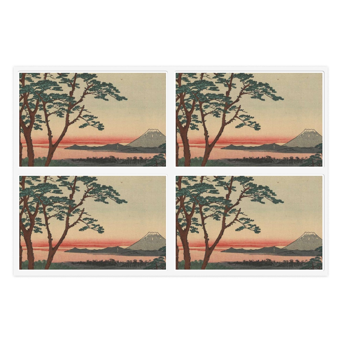 Gajō icchō, Ando Hiroshige - Public domain portrait drawing Laminated UV Protective Vinyl Stickers