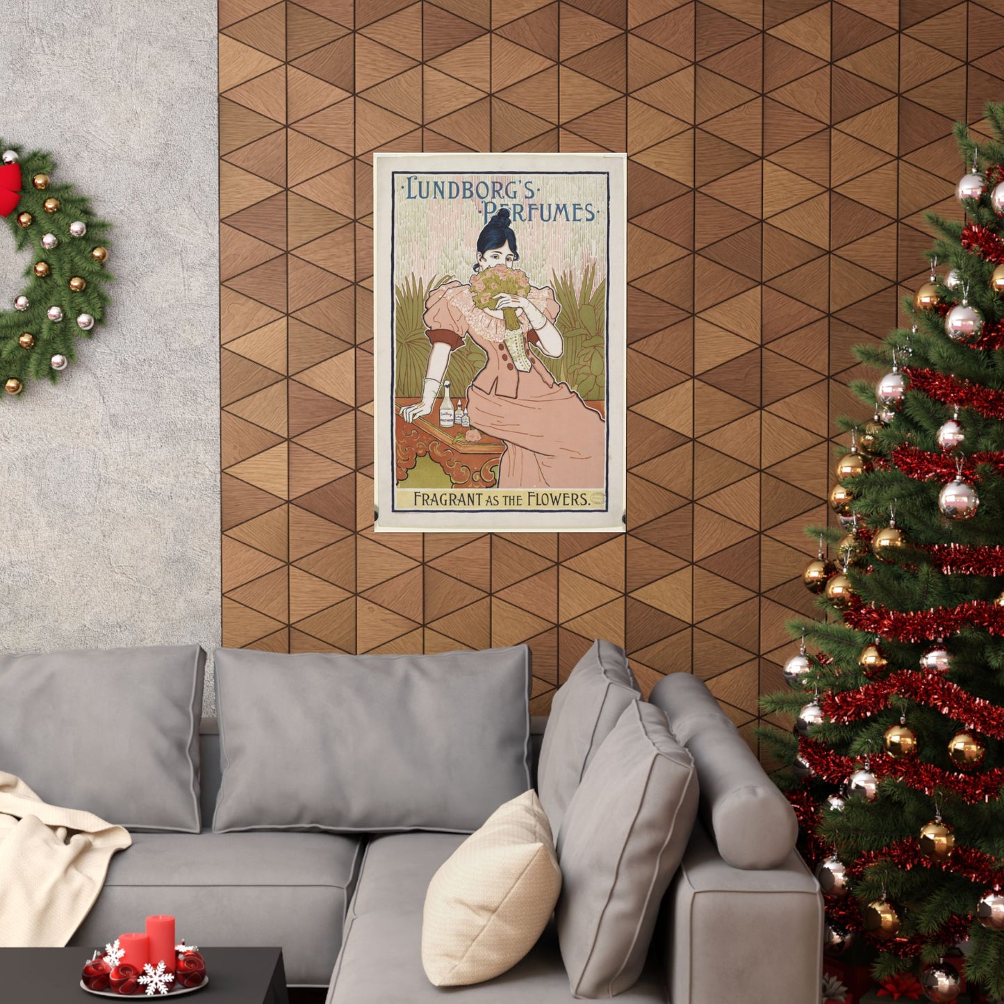 Lundborg's perfumes, Art Nouveau poster High Quality Matte Wall Art Poster for Home, Office, Classroom