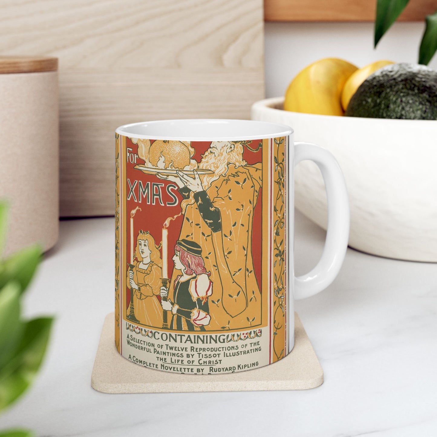 Louis Rhead - The century for Xmas, Art Nouveau poster Beautiful Novelty Ceramic Coffee Mug 11oz