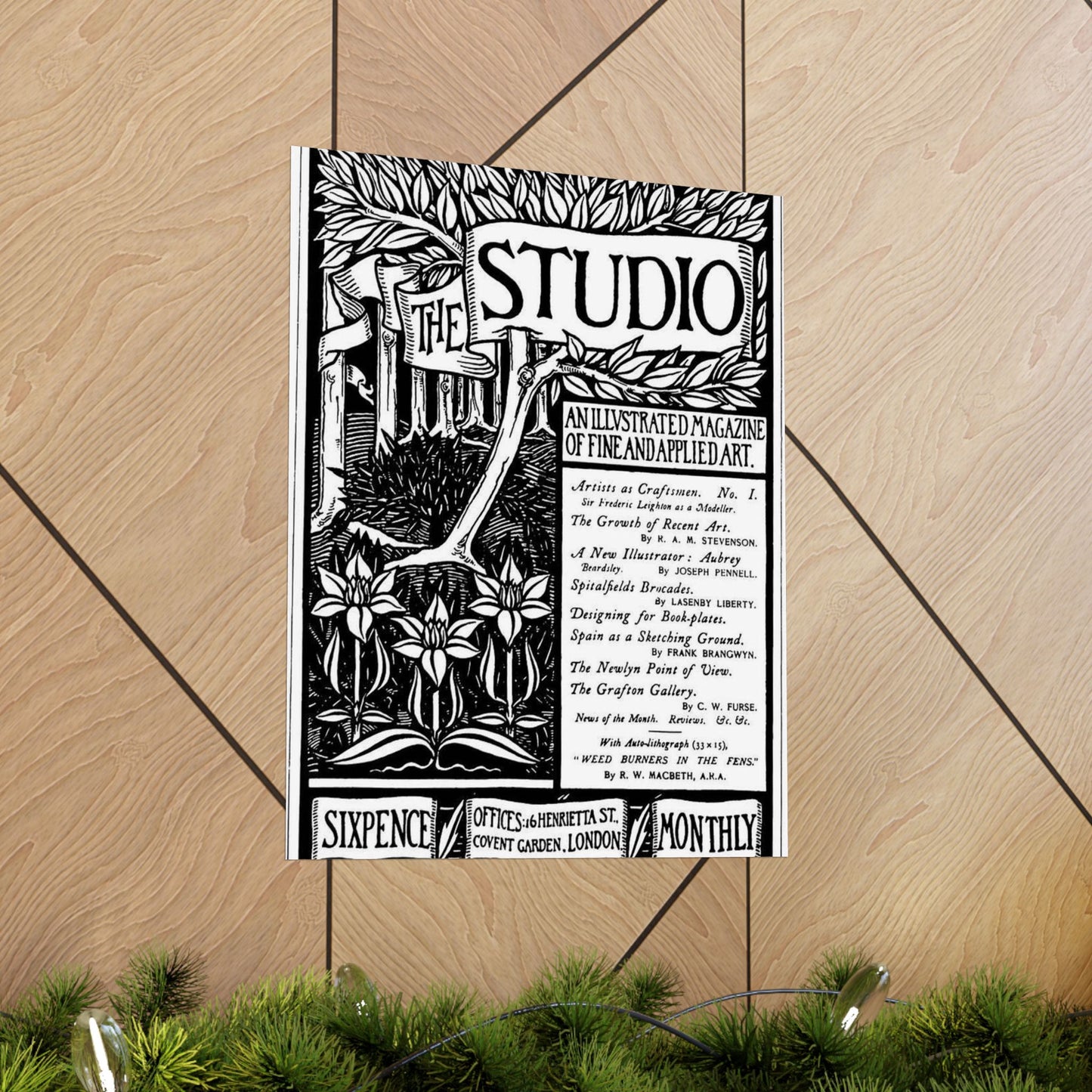 Aubrey Beardsley - Thestudiomagazinefirstcover High Quality Matte Wall Art Poster for Home, Office, Classroom